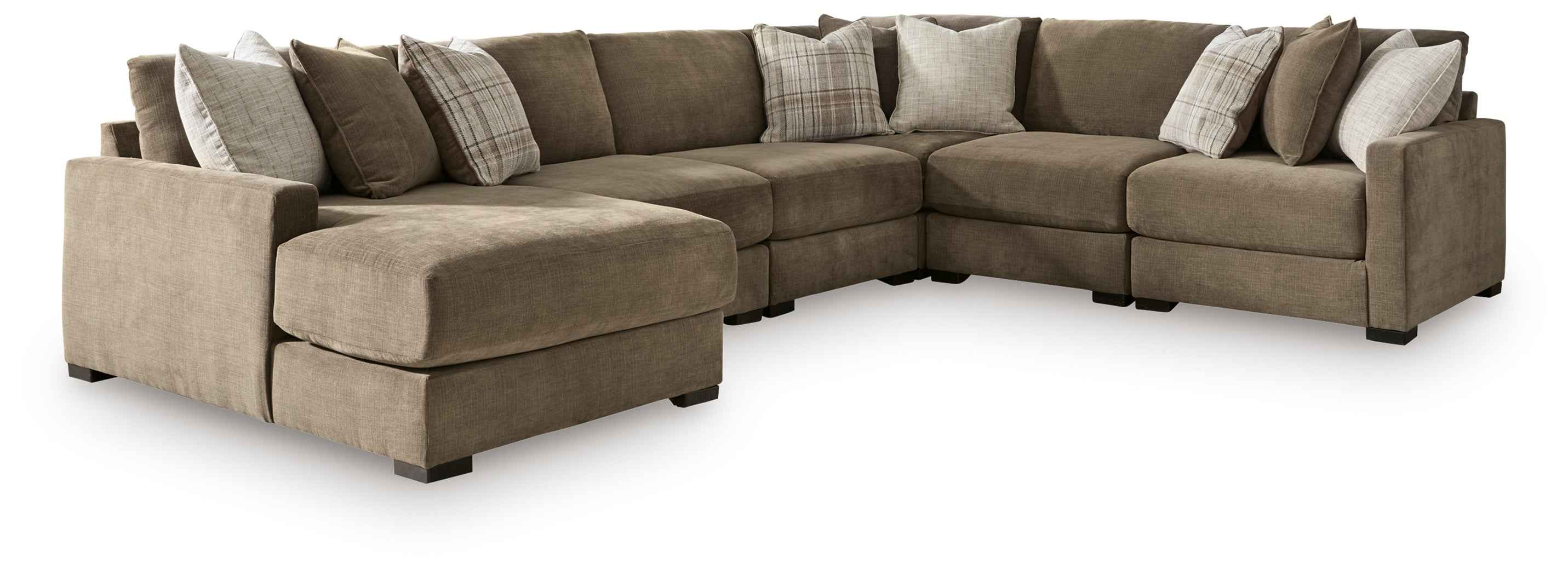 Camellia-Court Coffee 6-Piece Sectional with Chaise - Image 2
