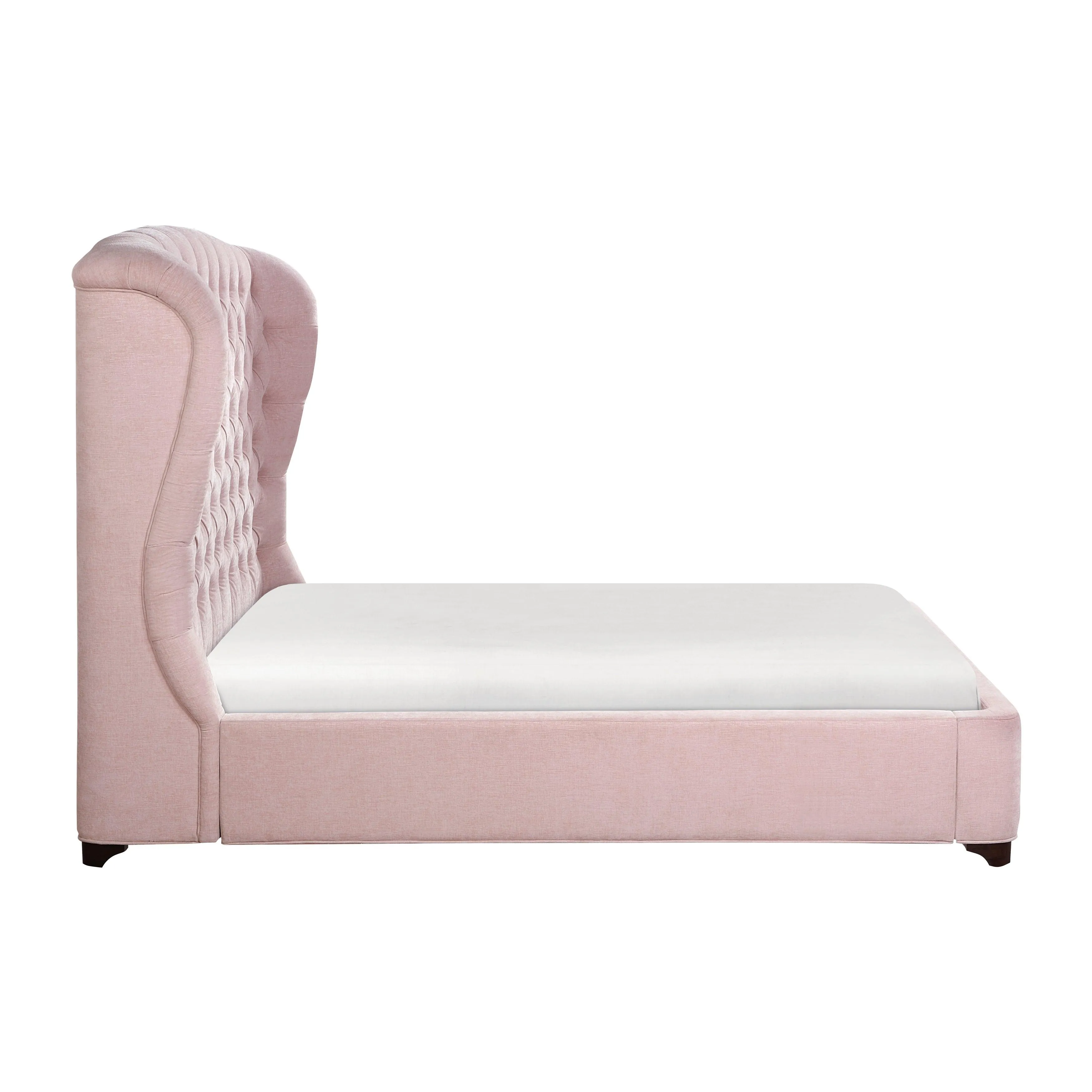Cameo Pink Full Upholstered Wingback Bed - Image 5