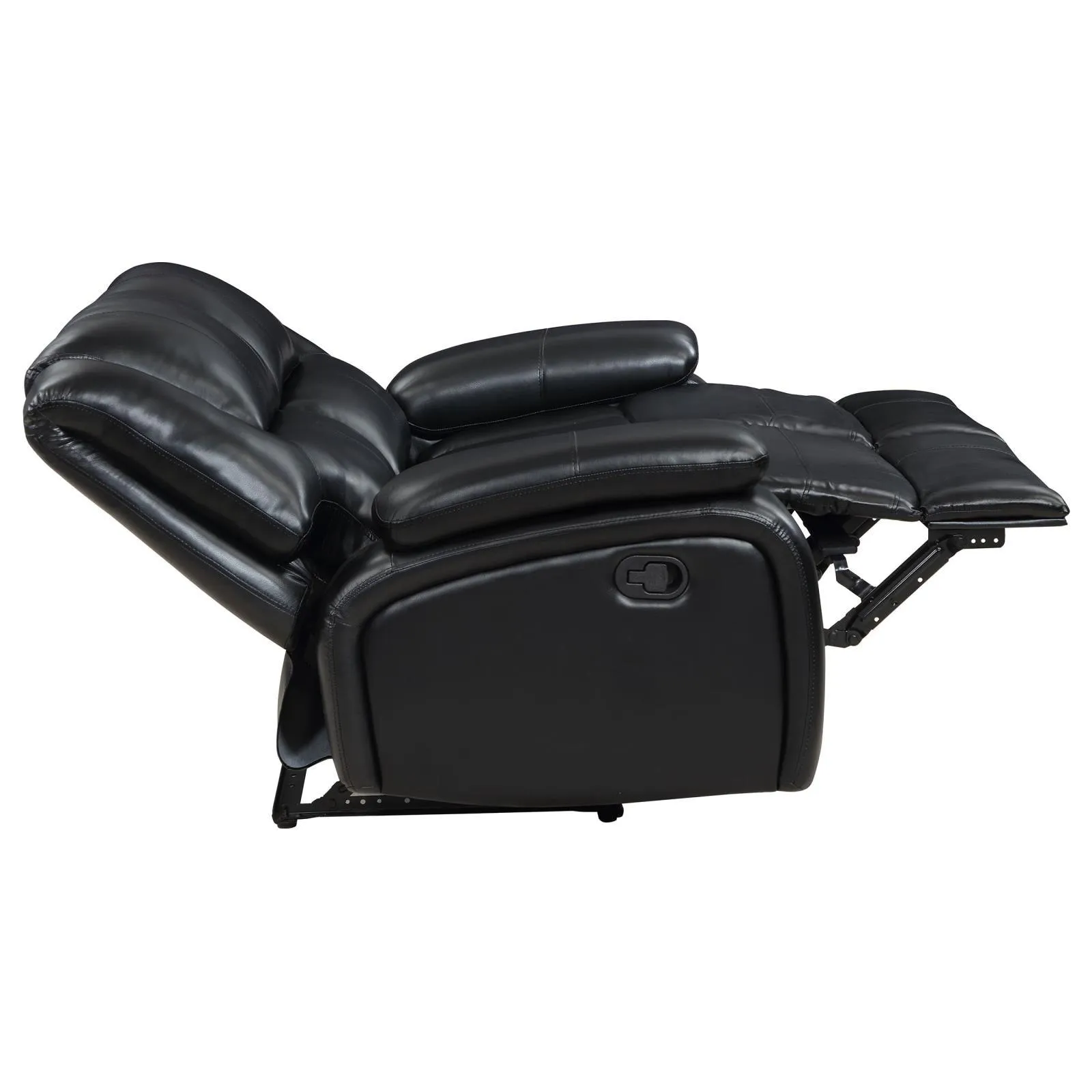 Camila Black Upholstered Motion Reclining Loveseat - Image 7