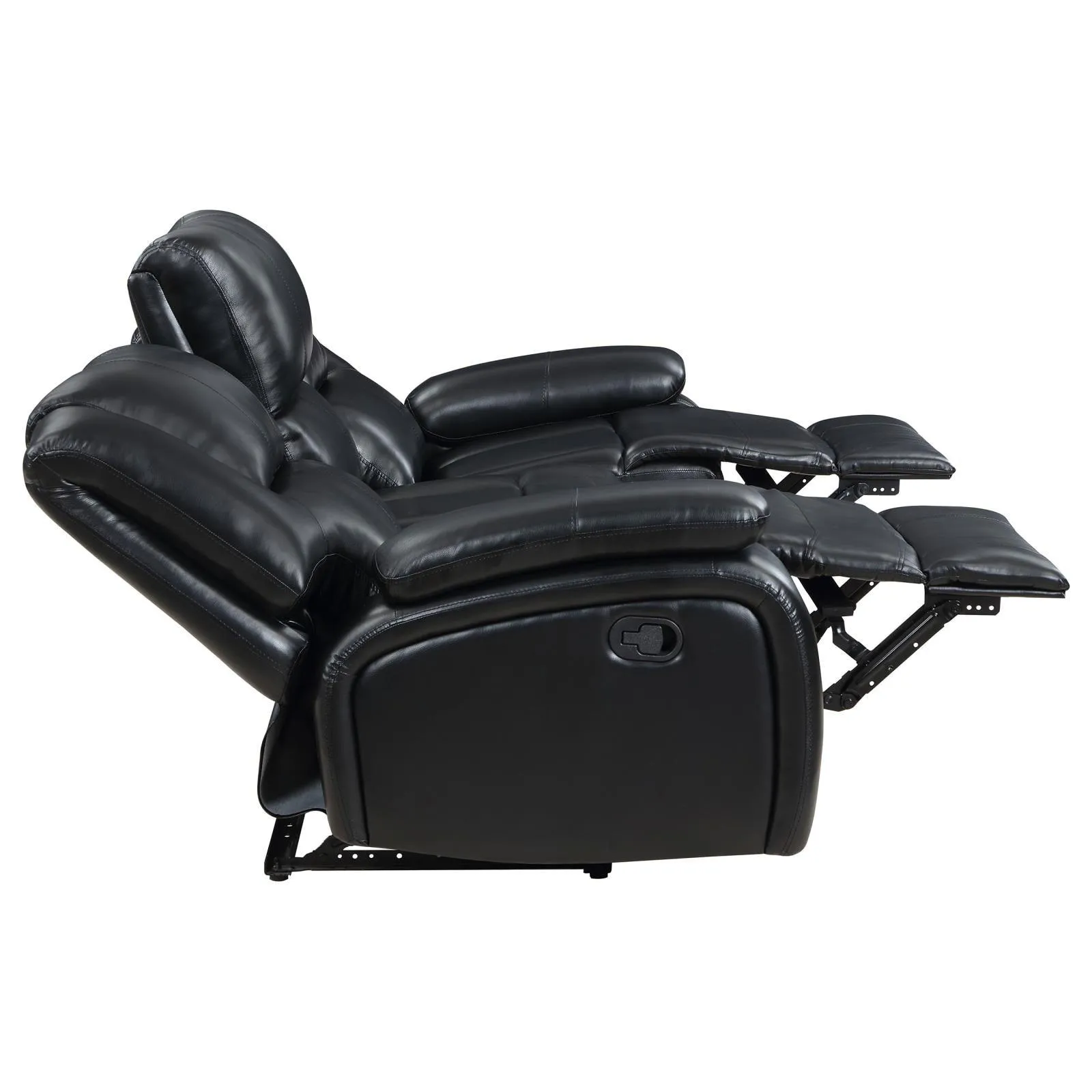 Camila Black Upholstered Motion Reclining Sofa - Image 7
