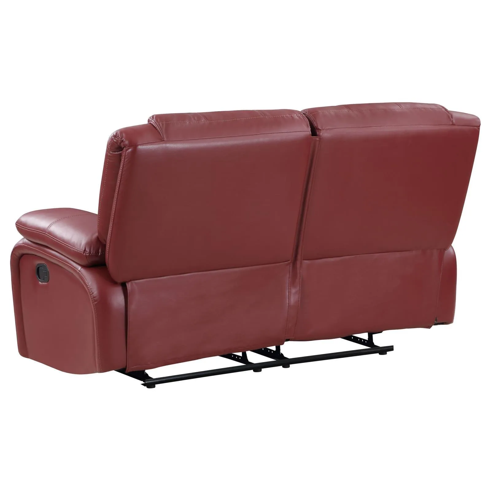 Camila Red Faux Leather 3-piece Upholstered Reclining Sofa Set - Image 8