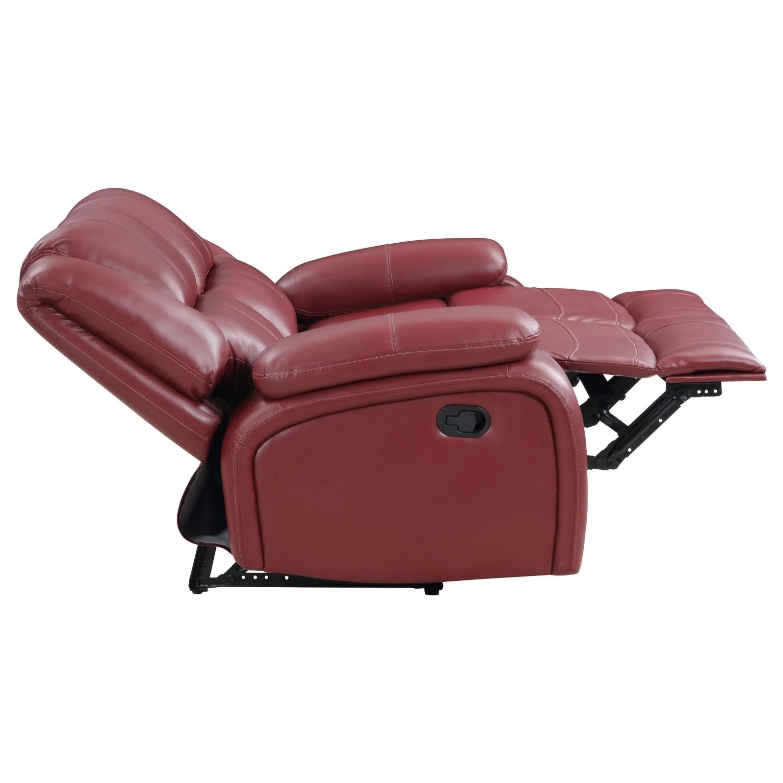 Camila Red Faux Leather Reclining Living Room Set - Image 12