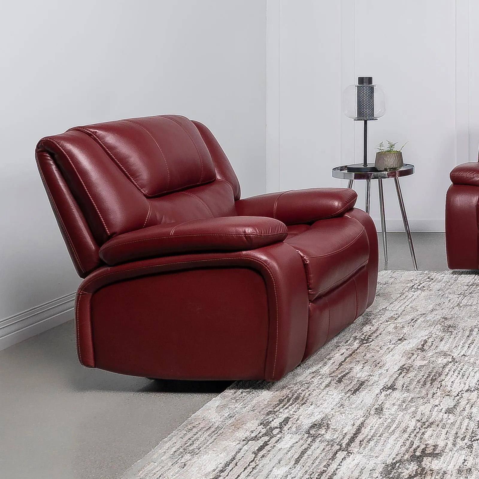 Camila Red Faux Leather Upholstered Glider Recliner Chair