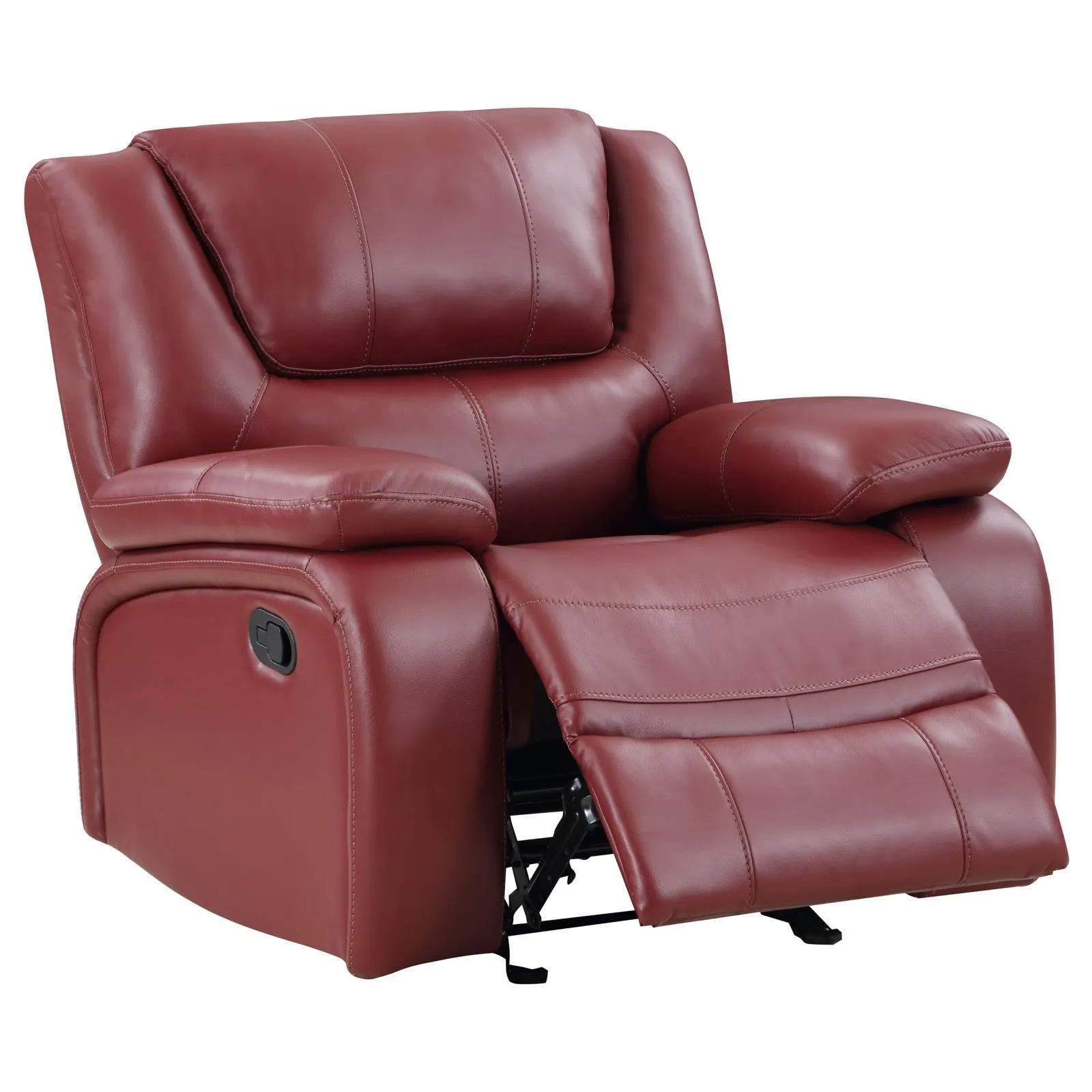 Camila Red Faux Leather Upholstered Glider Recliner Chair - Image 4