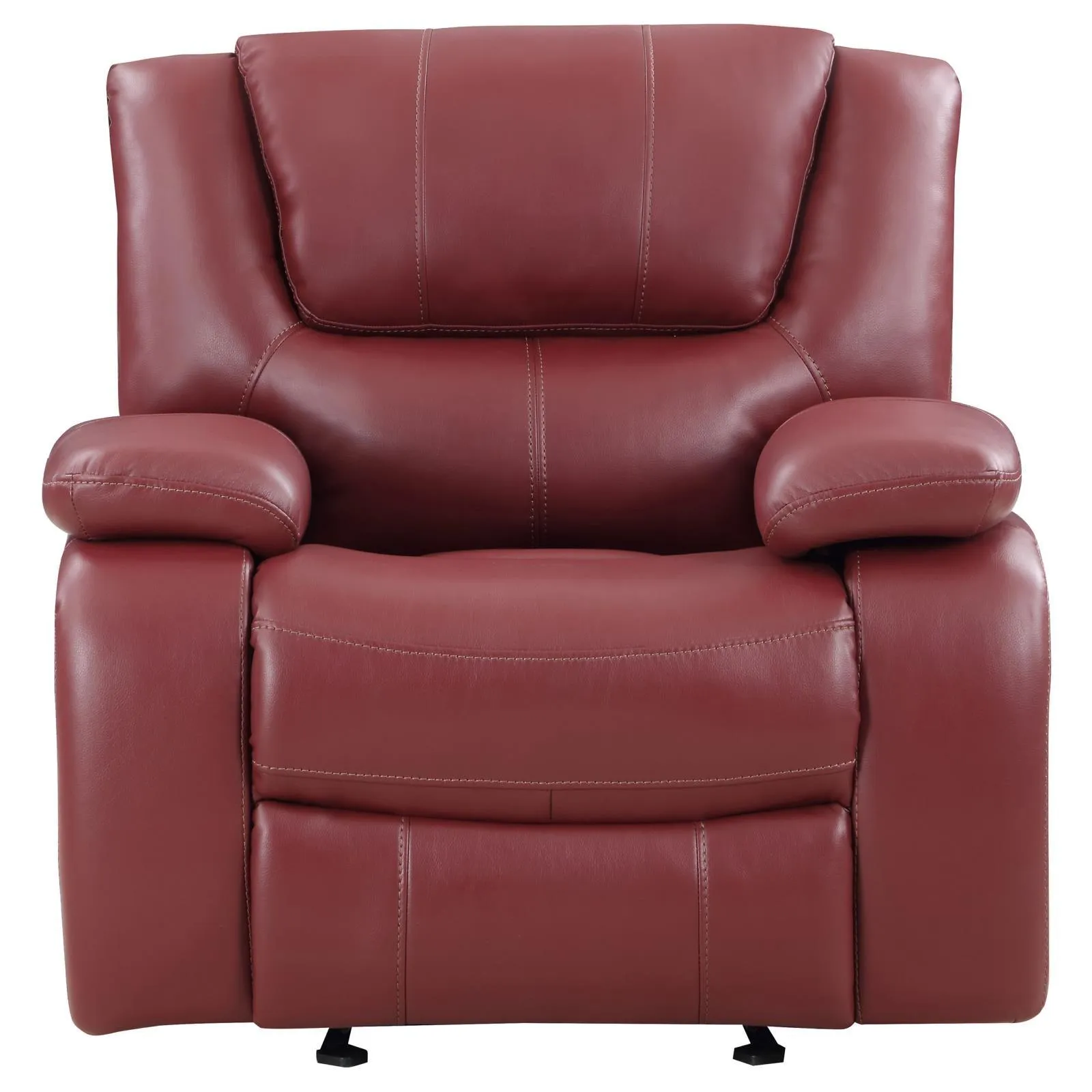 Camila Red Faux Leather Upholstered Glider Recliner Chair - Image 5