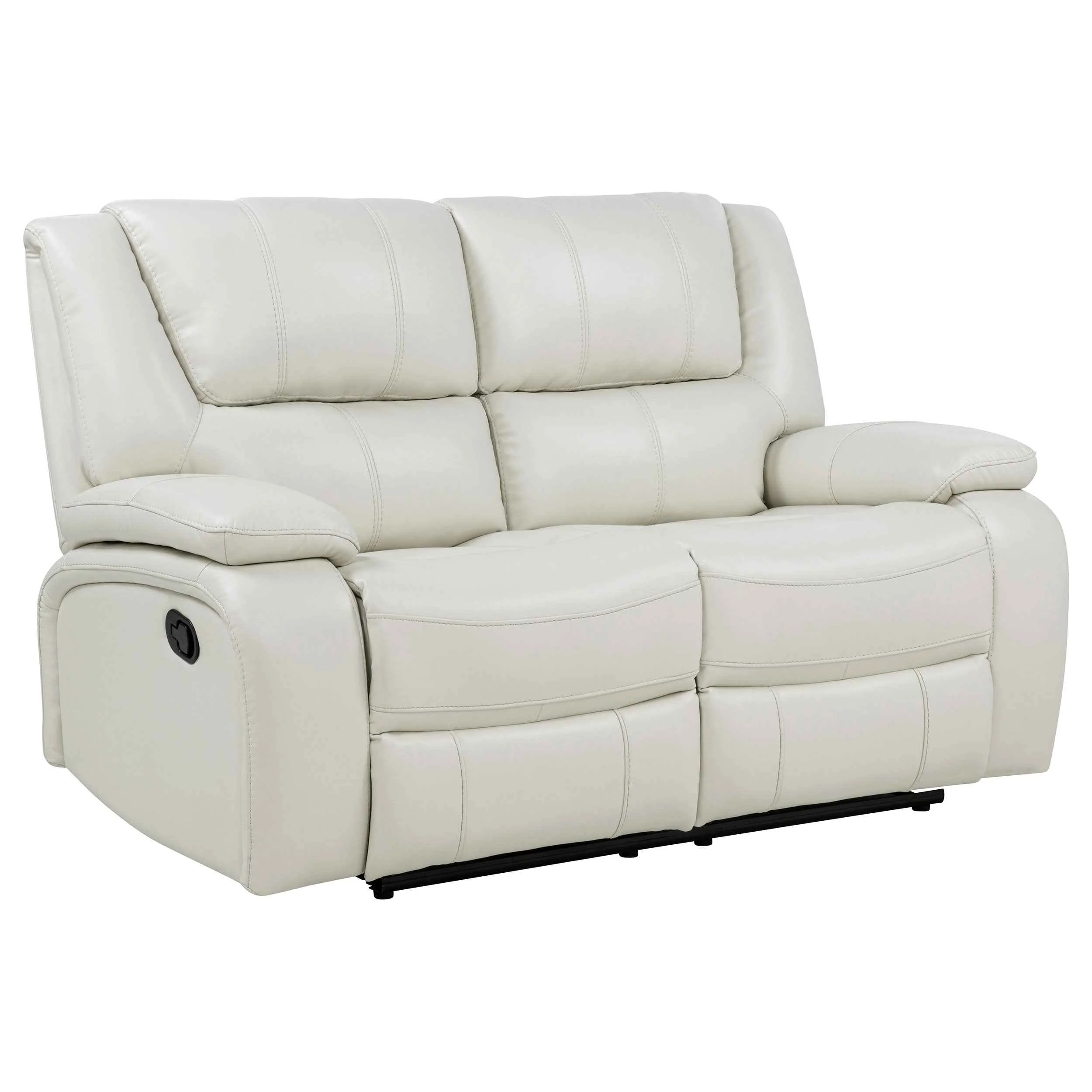 Camila White Upholstered Motion Reclining Loveseat - Image 4