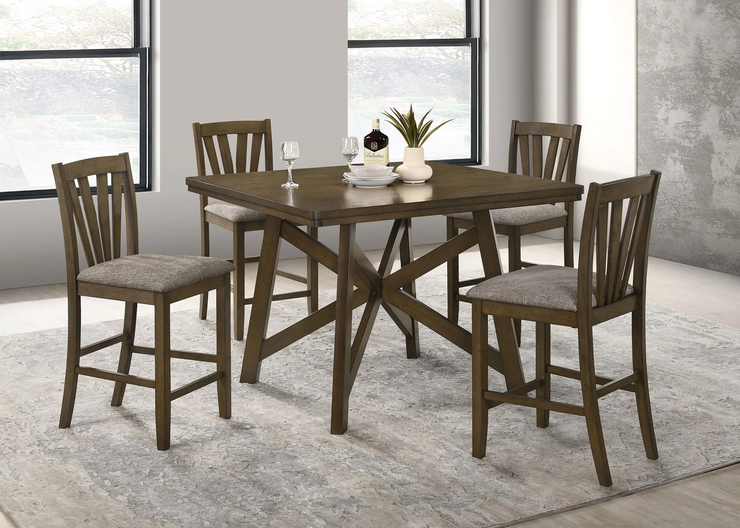 Canfield Brown Square Counter Height Dining Table - Image 8