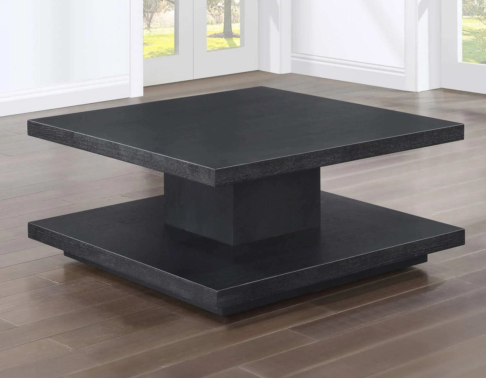 Canyon Black Cocktail Table with Casters