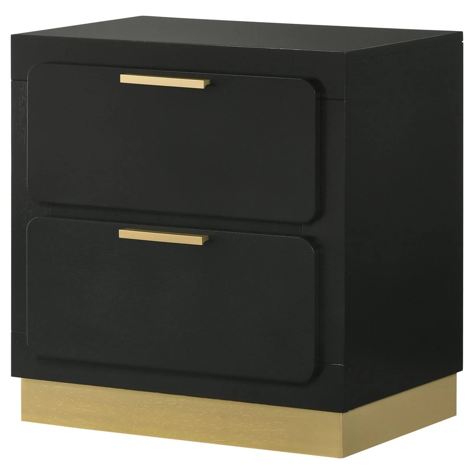 Caraway Black 2-drawer Nightstand Bedside Table - Image 3