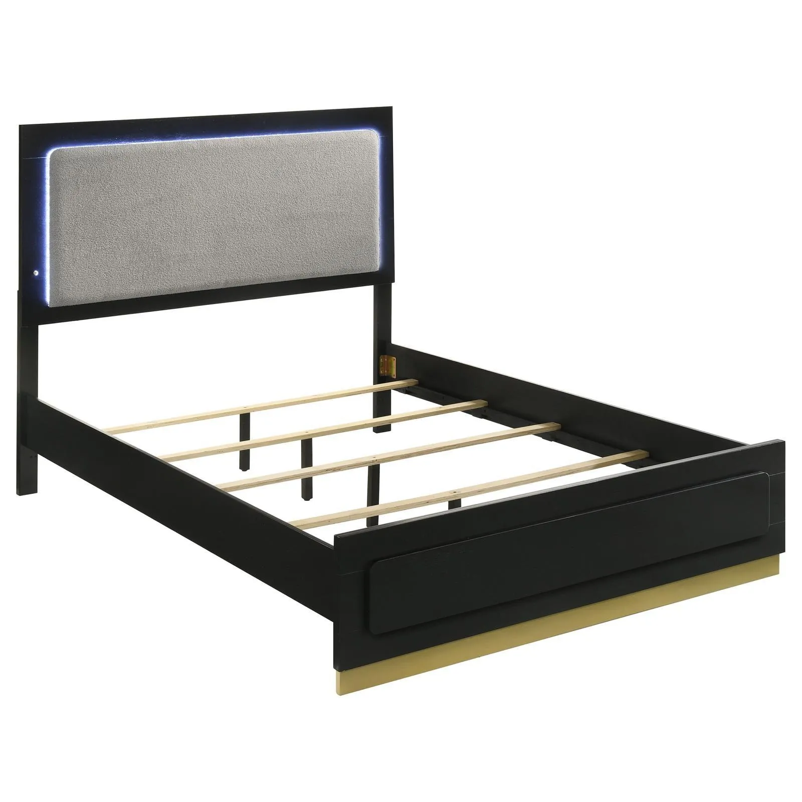 Caraway Black and Grey Queen Bed with LED Headboard - Image 2