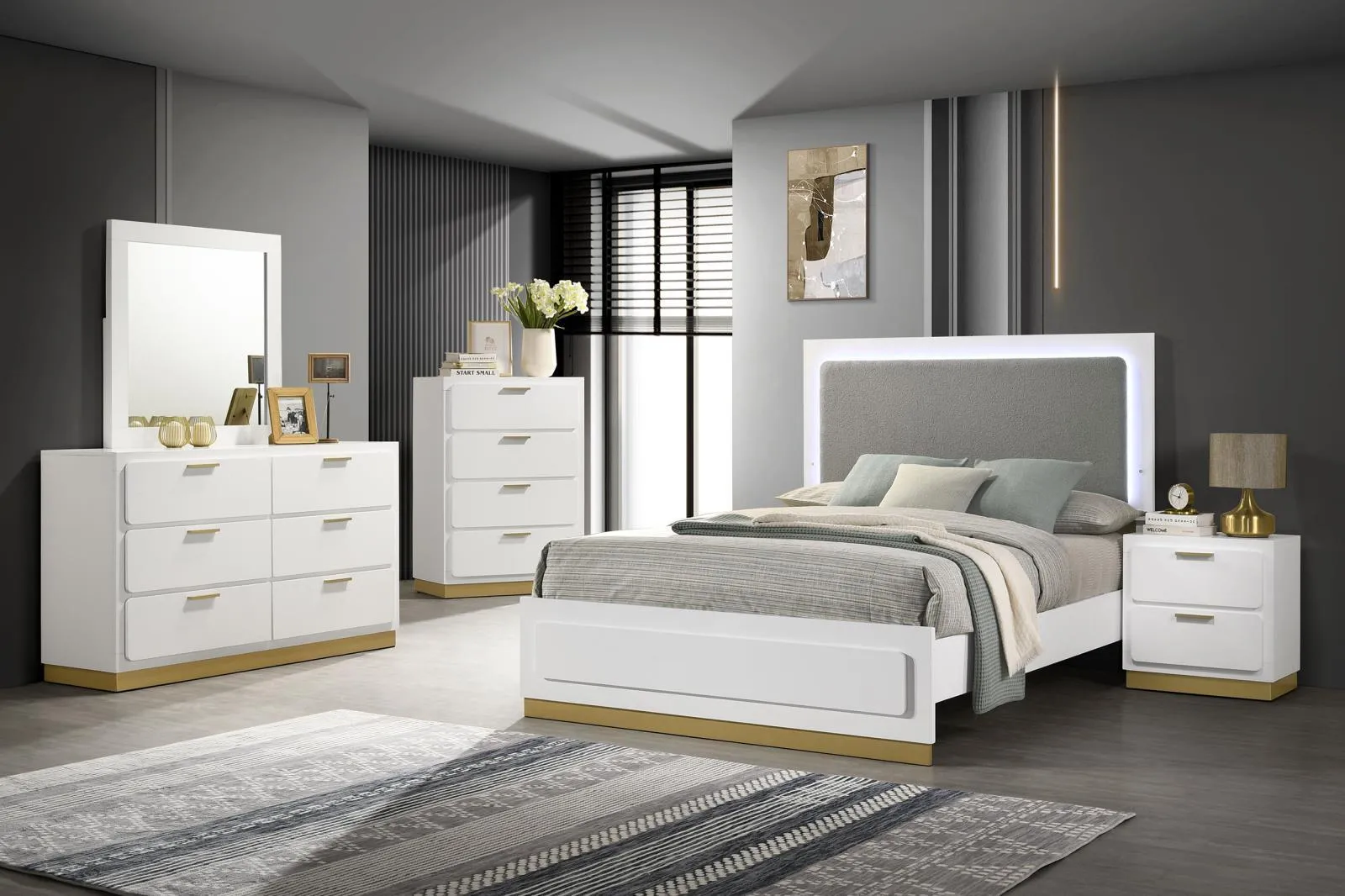 Caraway White 2-drawer Nightstand Bedside Table - Image 11