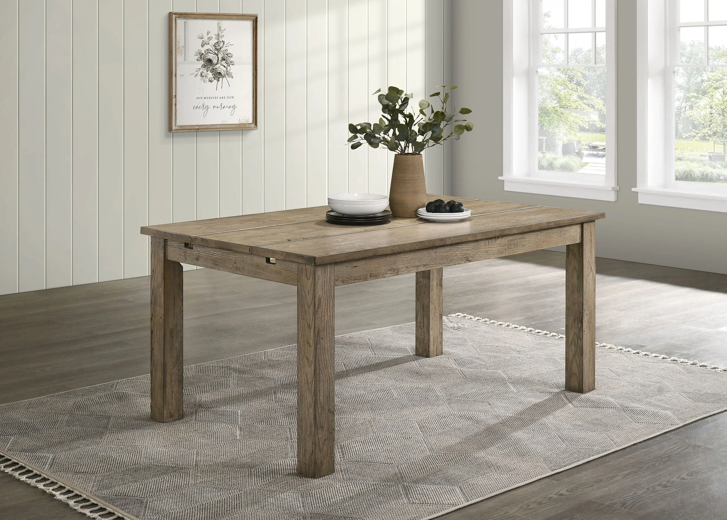 Cardova Vineyard Oak 87-inch Solid Wood Extension Dining Table - Image 2