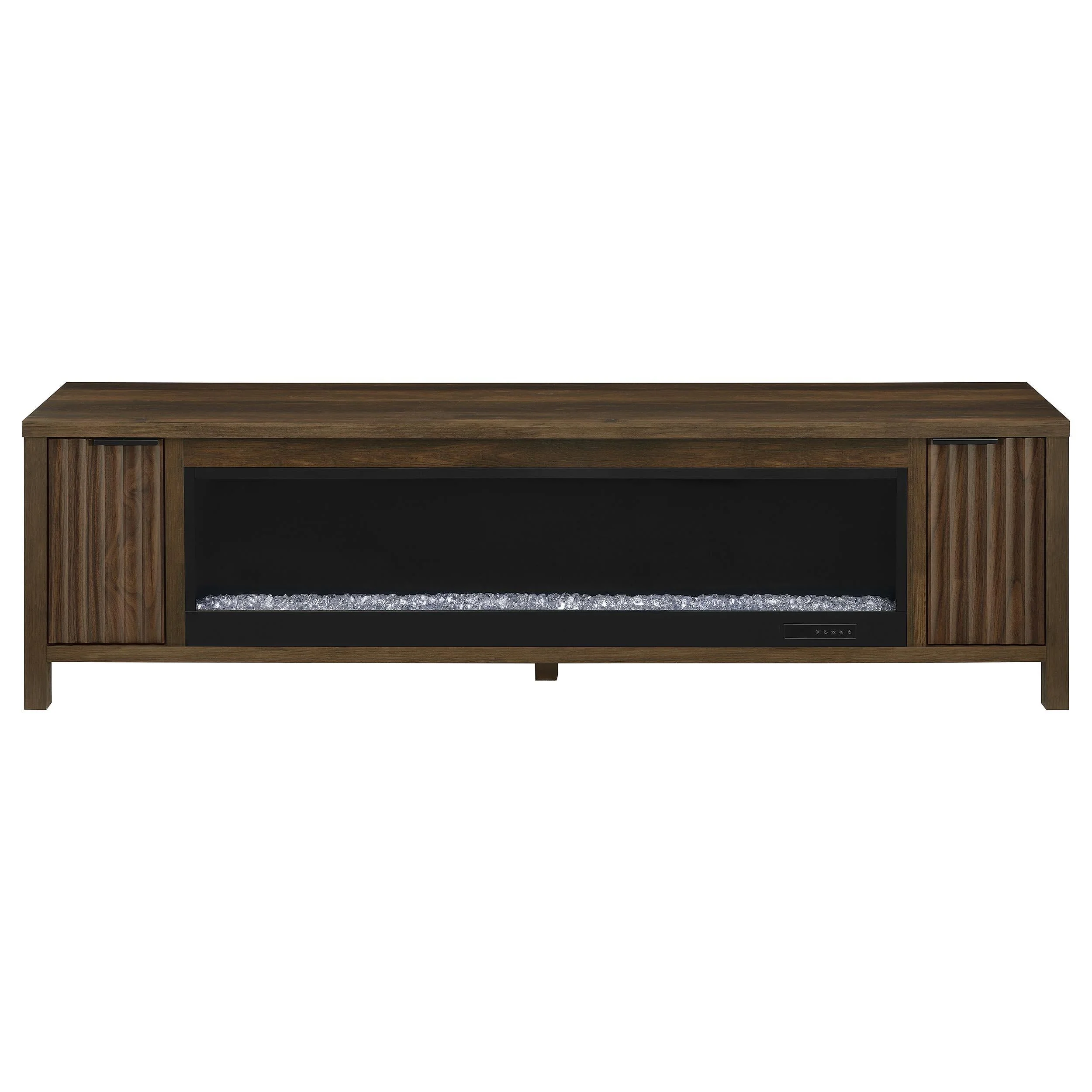 Carey Dark Pine 79-inch TV Stand Fireplace Media Console - Image 4