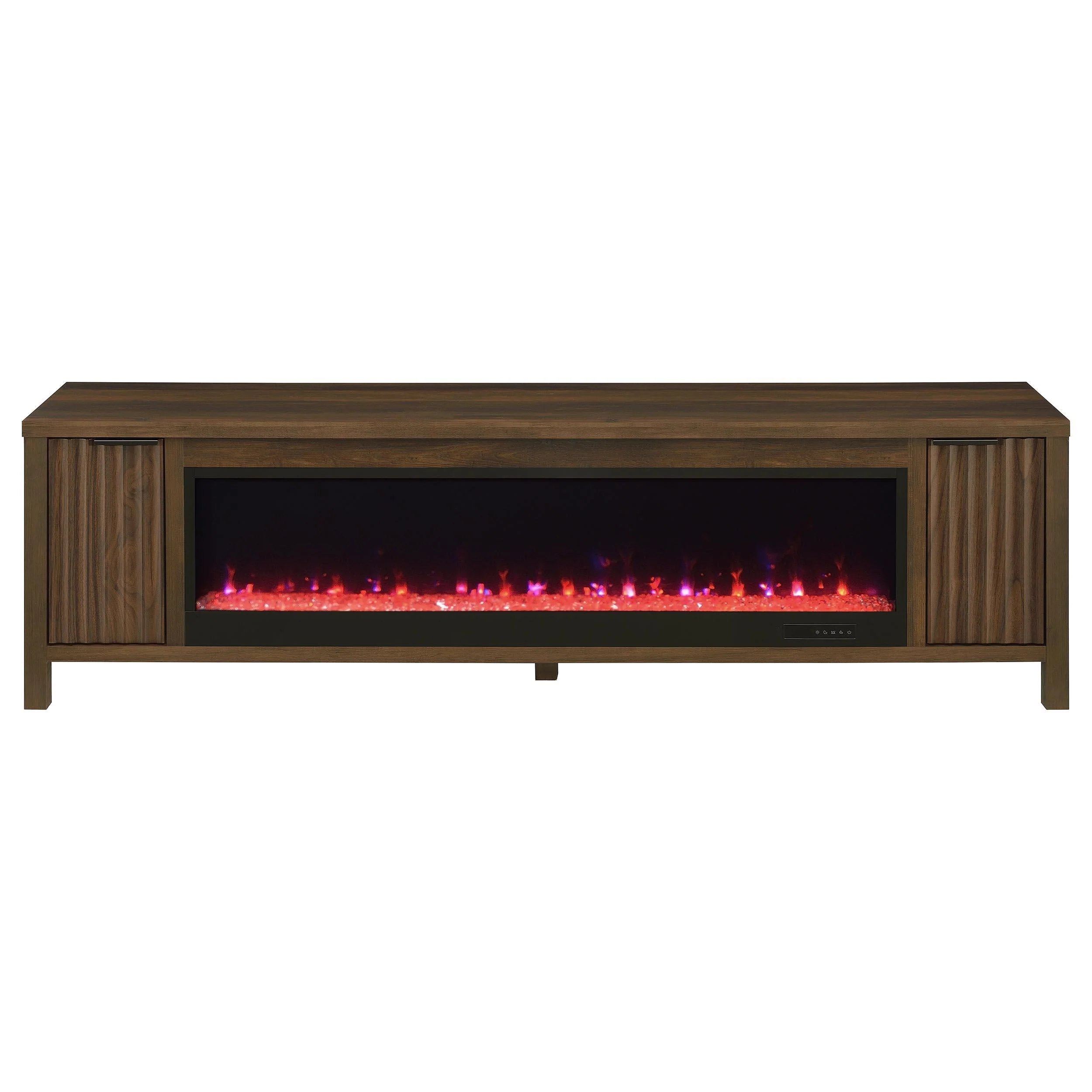 Carey Dark Pine 79-inch TV Stand Fireplace Media Console - Image 5