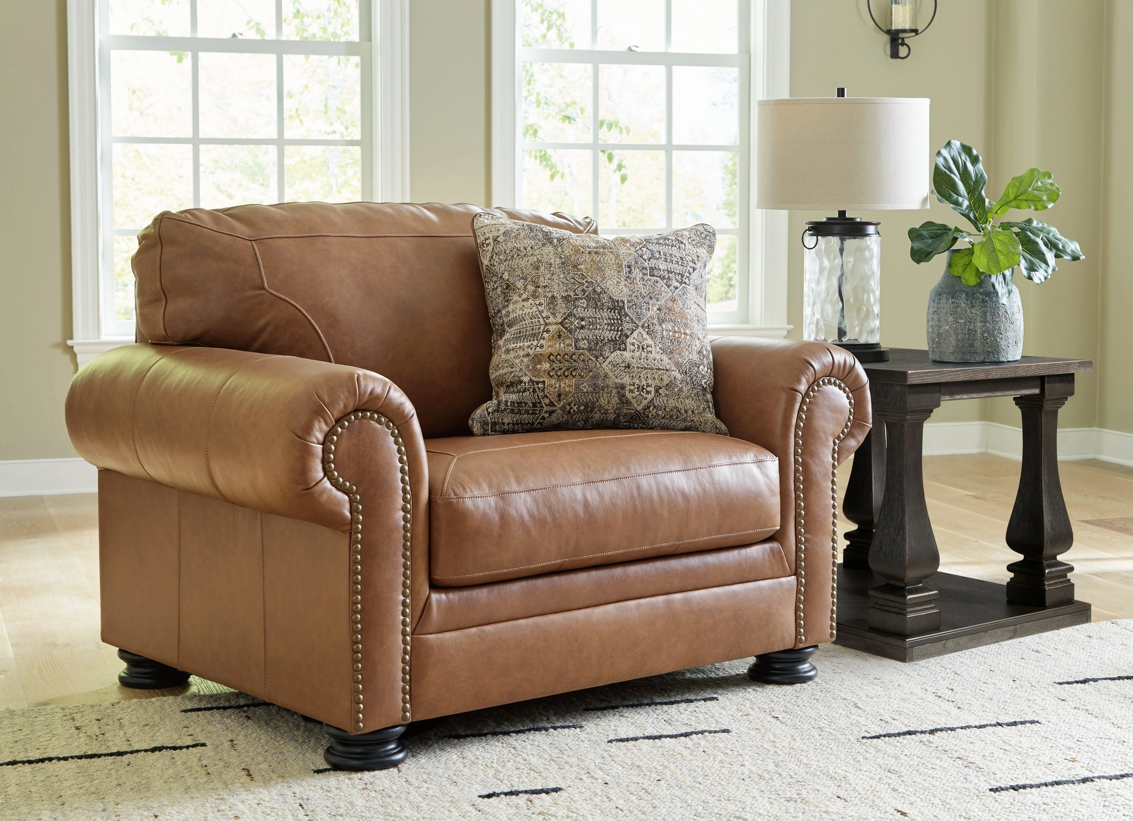 Carianna Chair and Ottoman in Caramel - Image 10