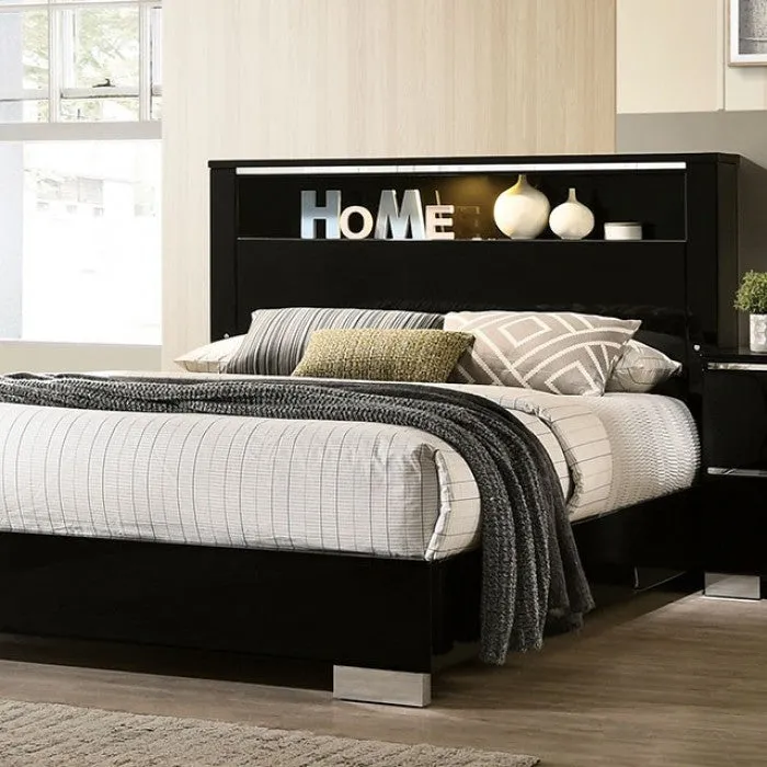 Carlie Black Chrome 4-Piece Queen Bedroom Set - Image 2