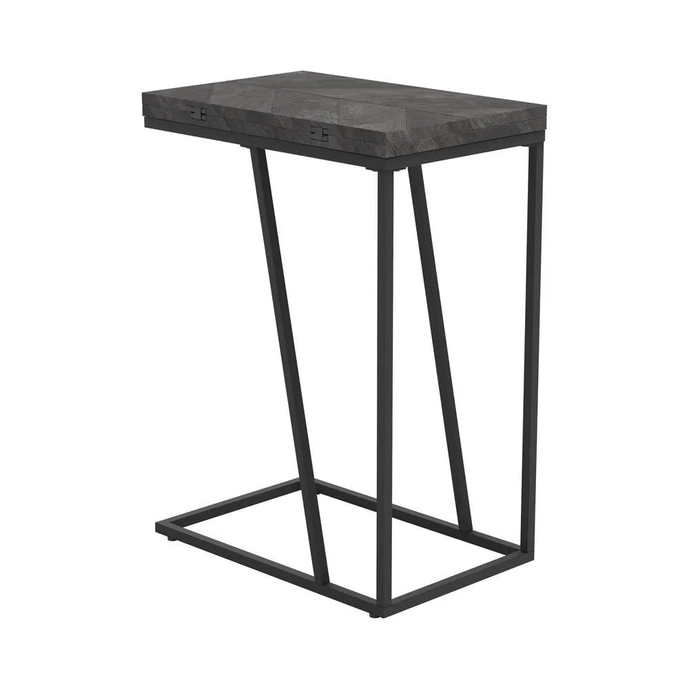 Carly Gray Expandable Chevron Rectangular Accent Table - Image 5