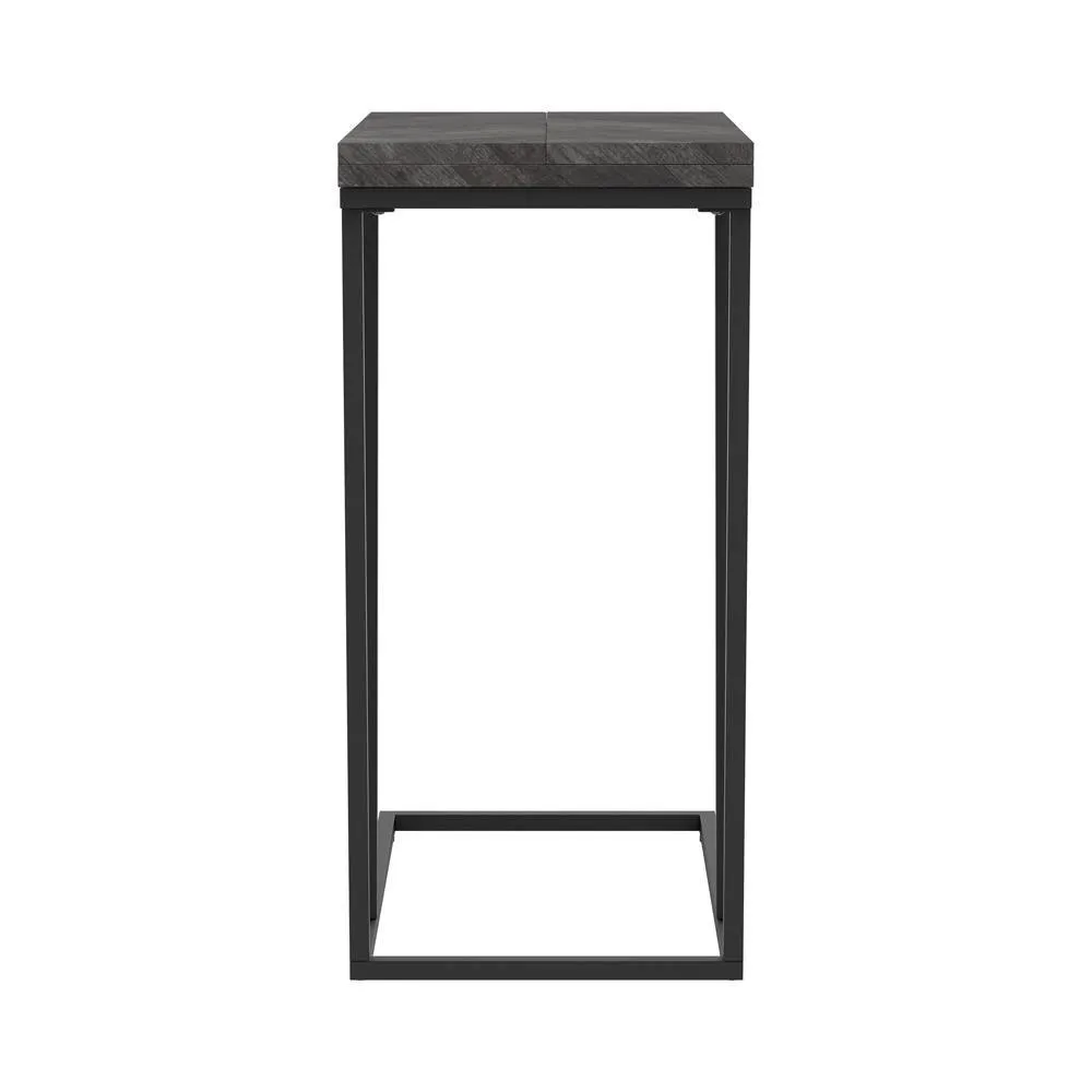 Carly Gray Expandable Chevron Rectangular Accent Table - Image 6