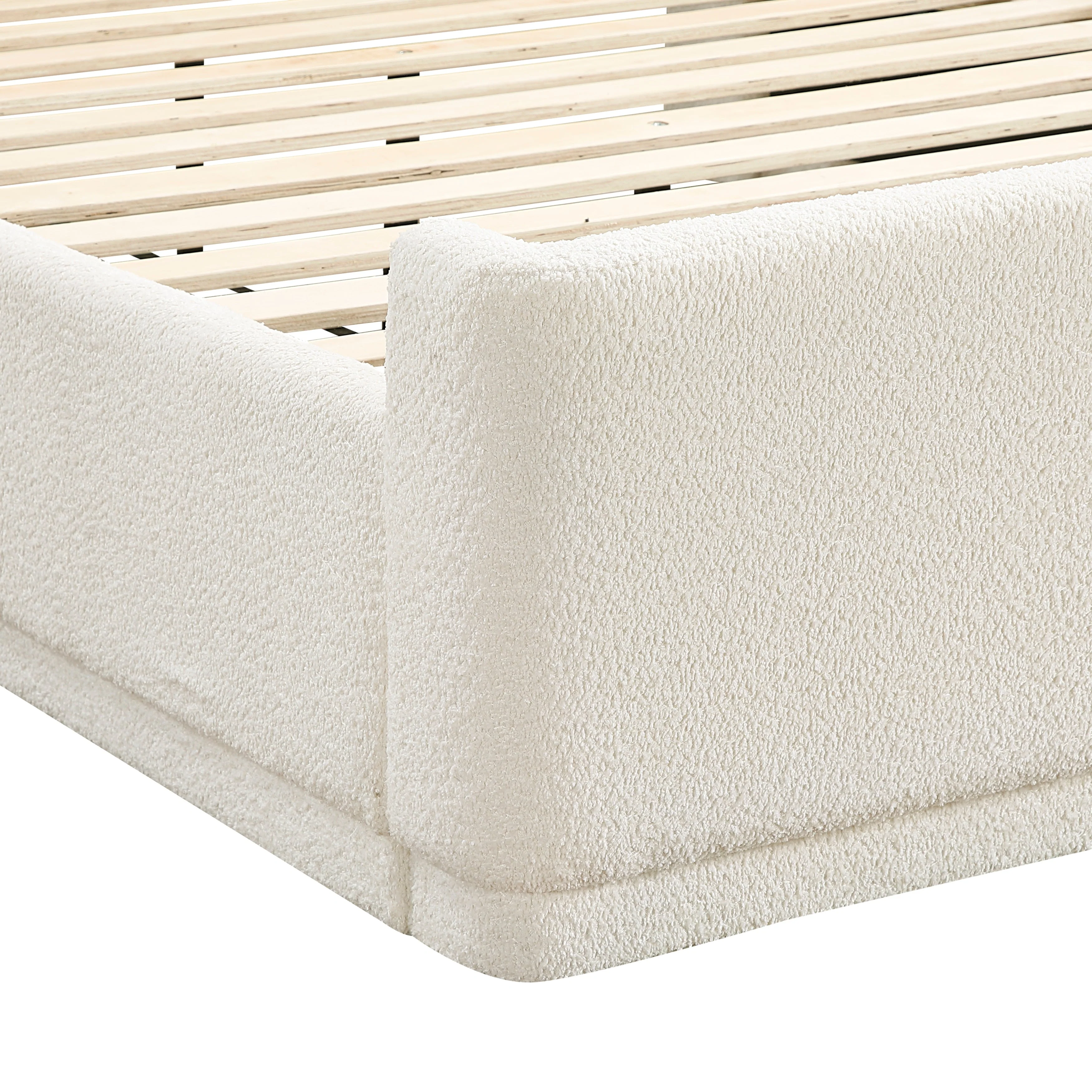 Carmel Beige Full Upholstered Platform Bed - Image 9