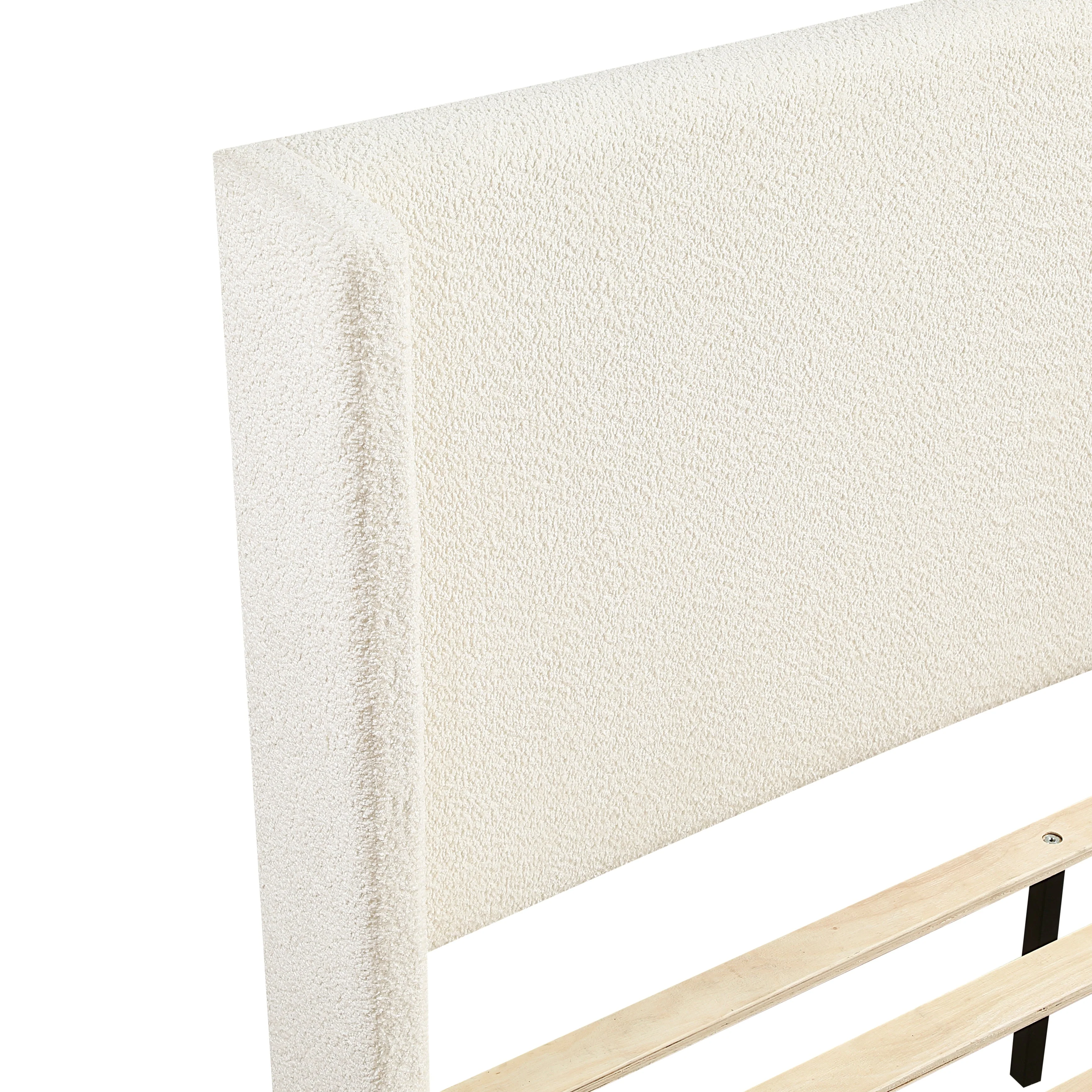 Carmel Beige Queen Upholstered Platform Bed - Image 7