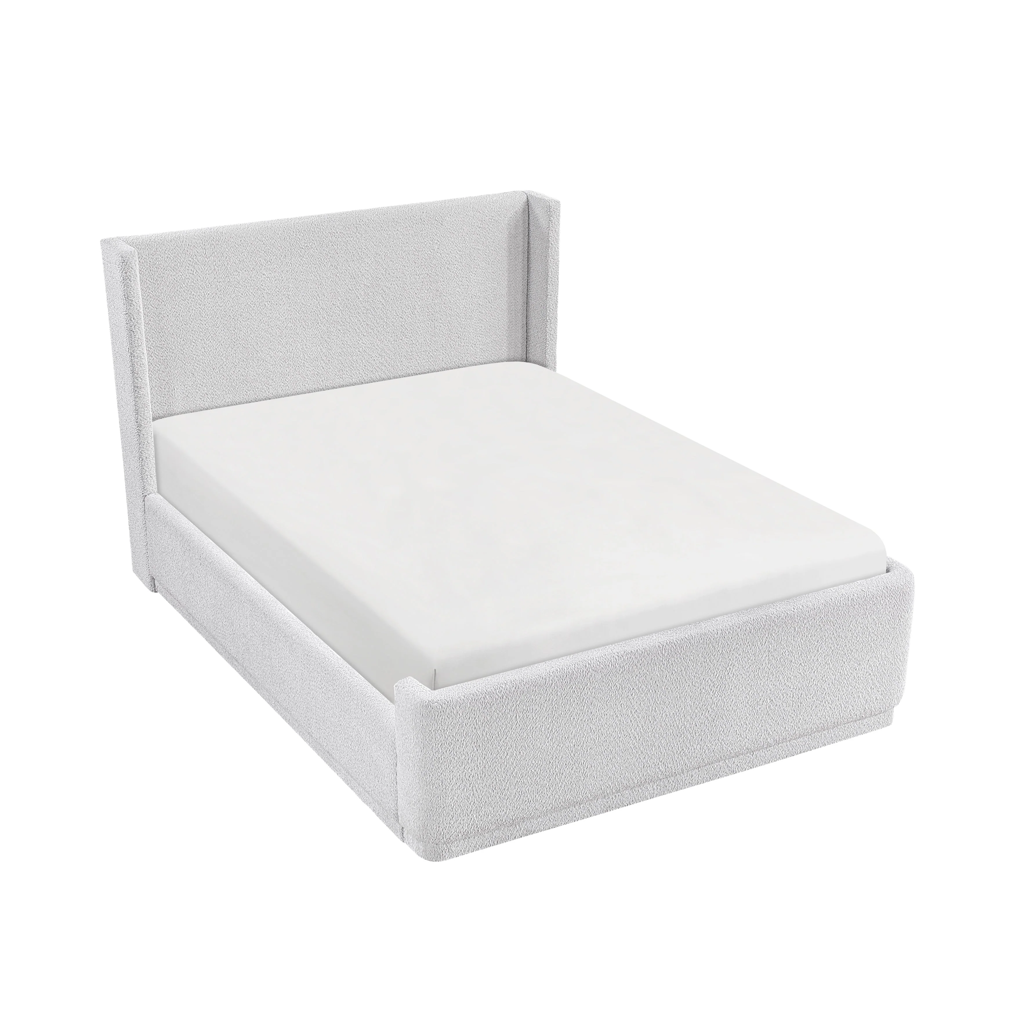 Carmel Light Gray Queen Upholstered Platform Bed - Image 4