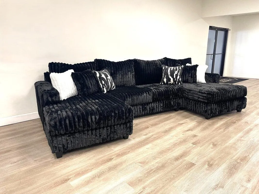 Carnaby Black Double Chaise Sectional - Image 2