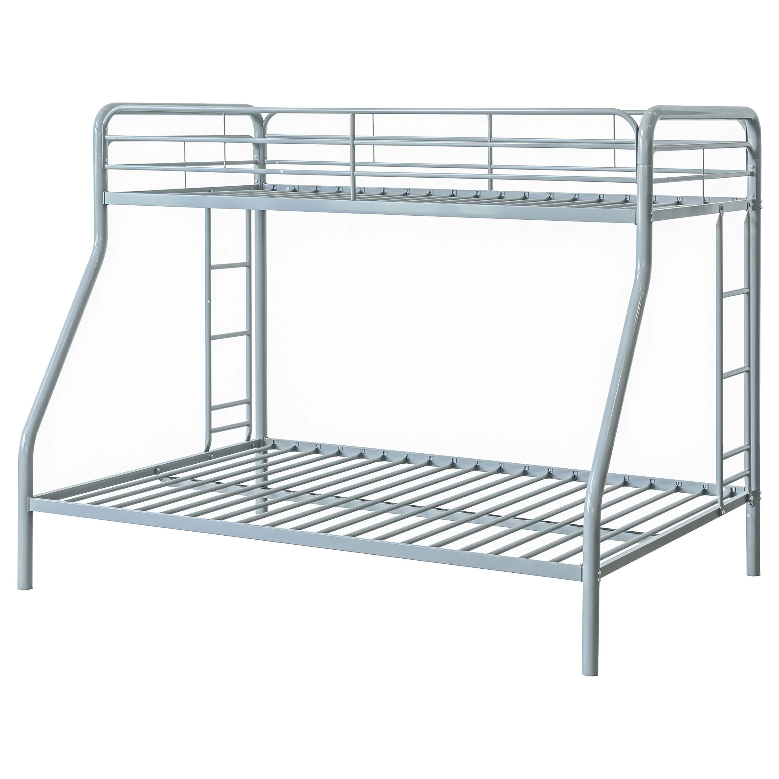 Carson Glossy Silver Metal Twin Over Full Bunk Bed - Image 3