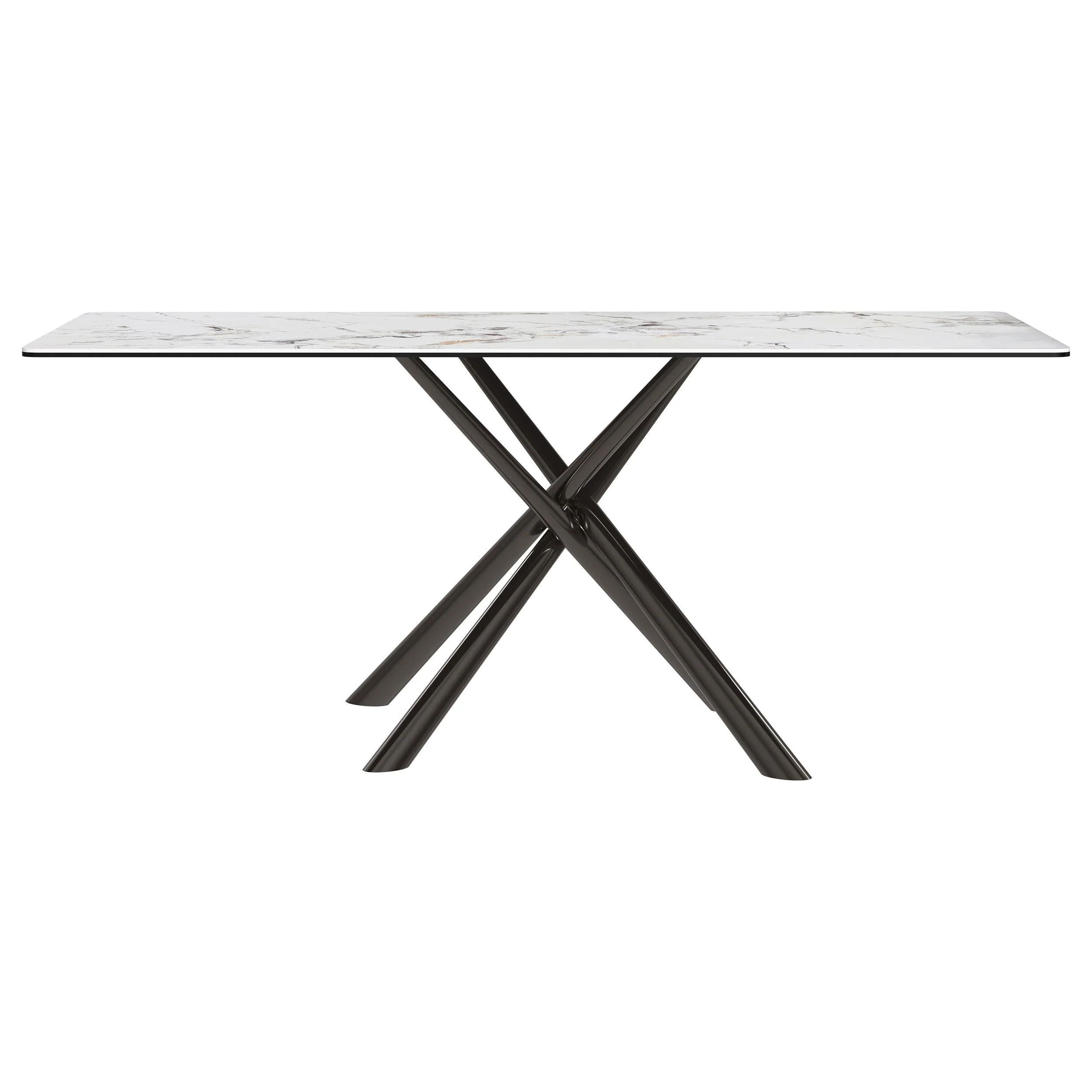 Carvell Black and Mirage White Sintered Stone Dining Table - Image 3
