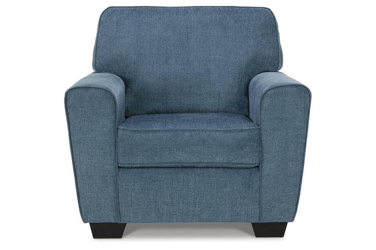 Cashton Blue Chair and Ottoman - Image 6