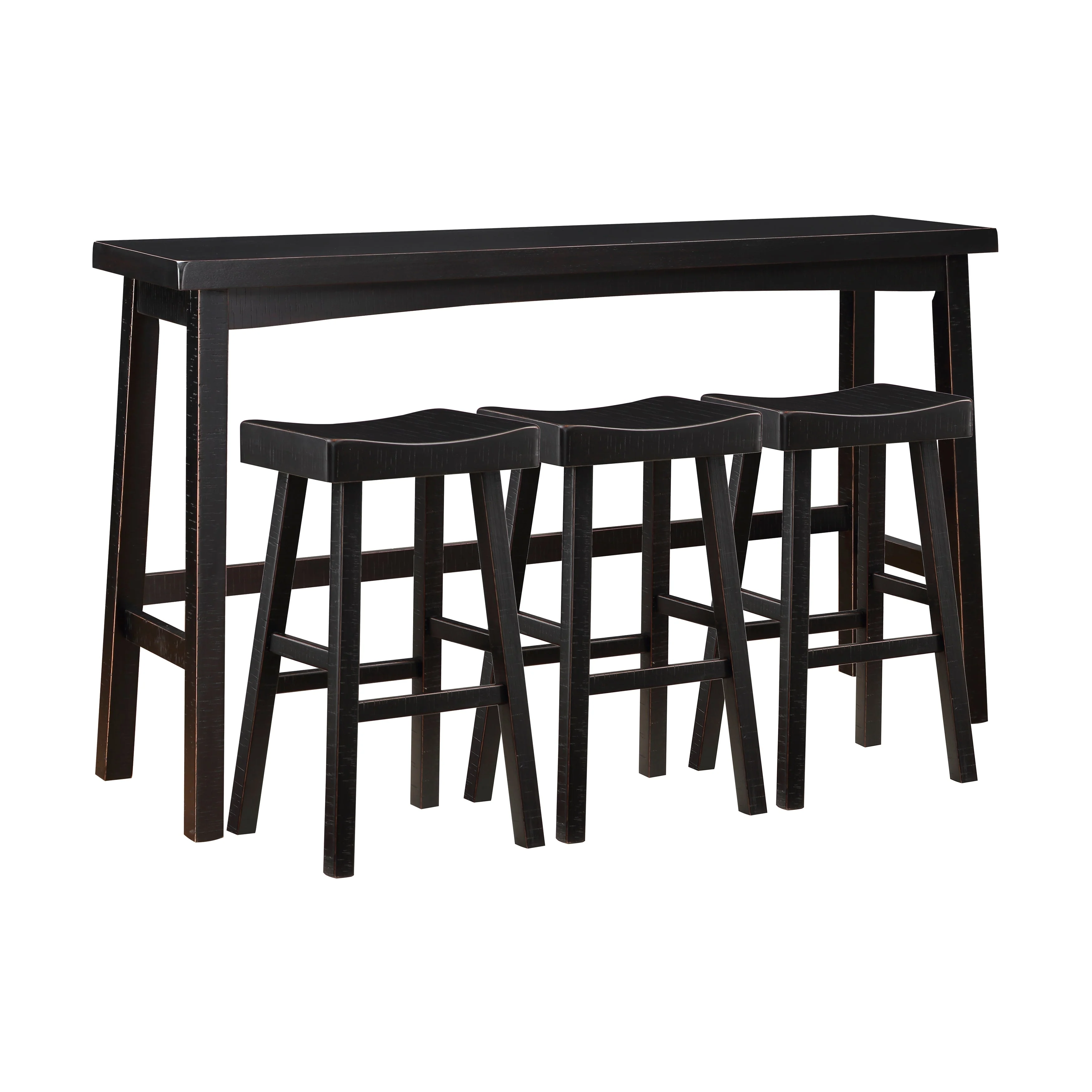 Caspian Black 4-Piece Pack Pub Height Set
