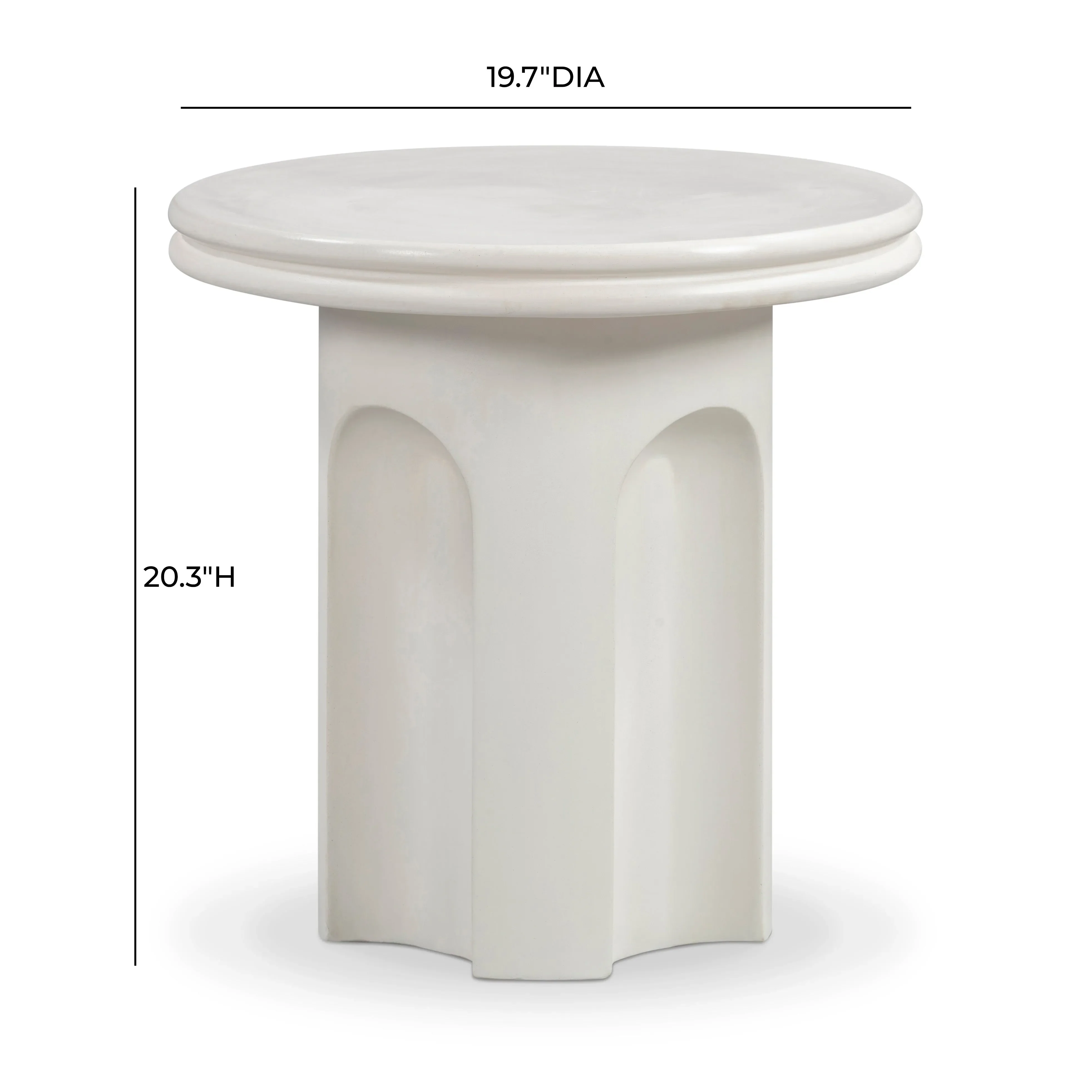 Cassandra Ivory Indoor/Outdoor Concrete Side Table - Image 5