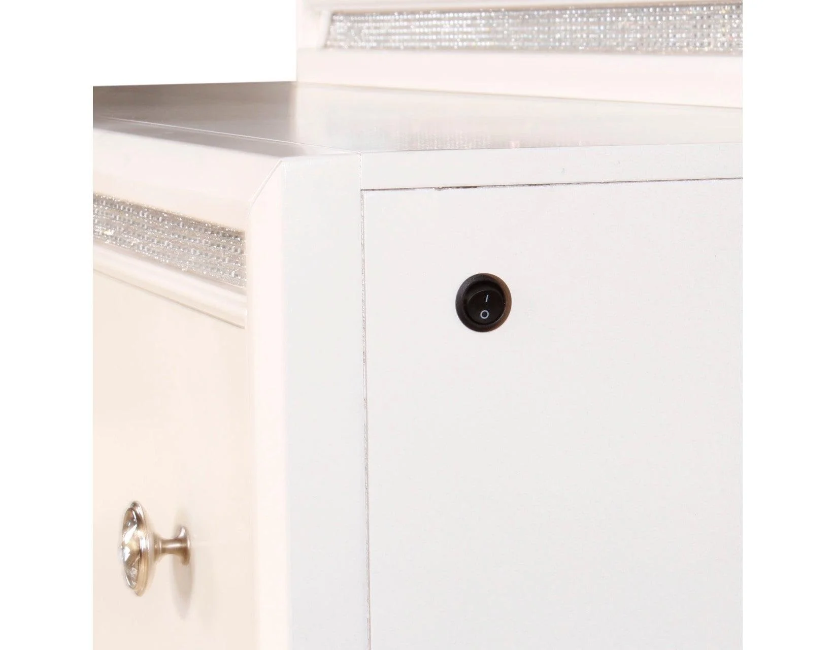 Cassie Illuminating King Bed, Shimmering Pearl Finish - Image 9