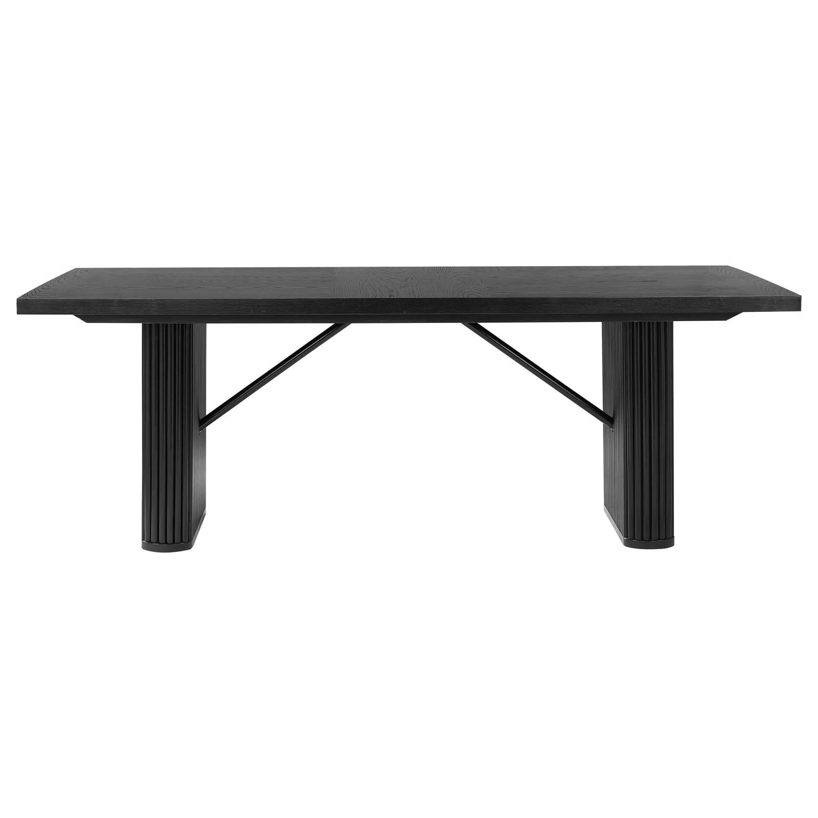 Catherine Black Rectangular Double Pedestal Dining Table - Image 4