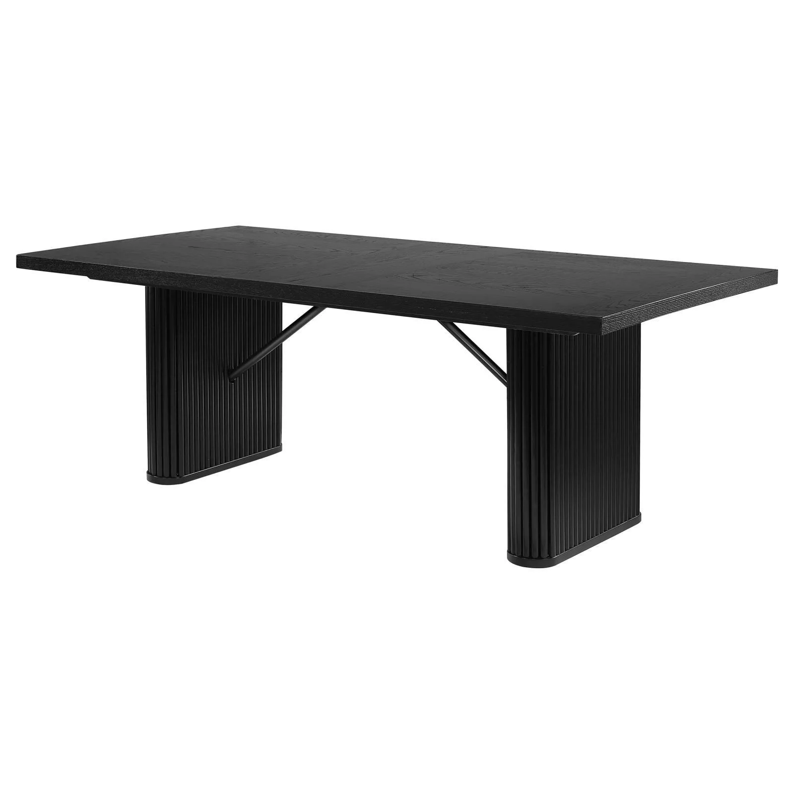 Catherine Black Rectangular Double Pedestal Dining Table - Image 5