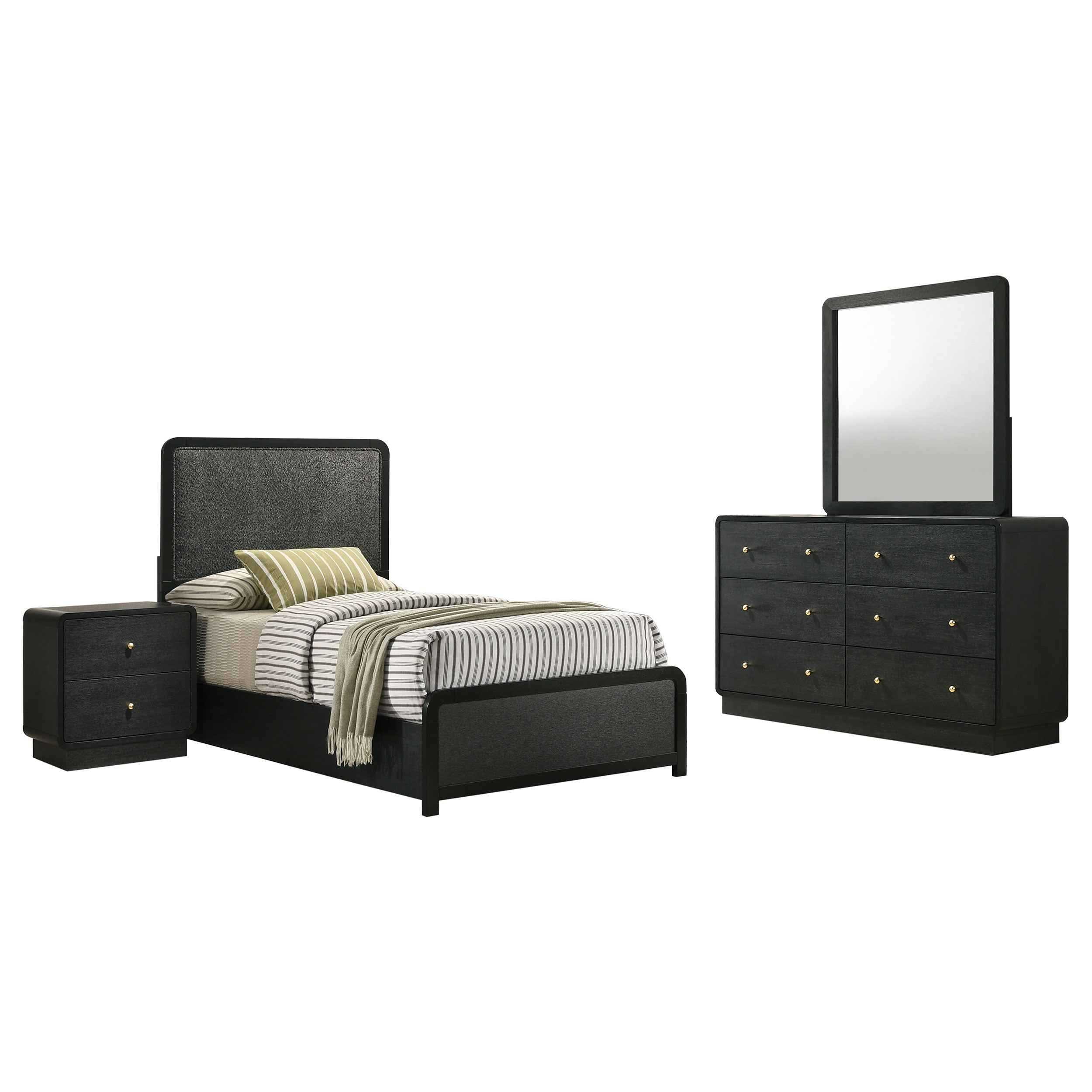 Cavelle Black 4-piece Twin Bedroom Set - Image 2