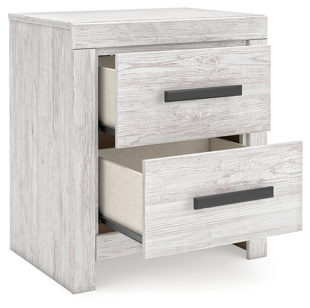 Cayboni Twin Panel Bed with Mirrored Dresser and 2 Nightstands in Whitewash - Image 20