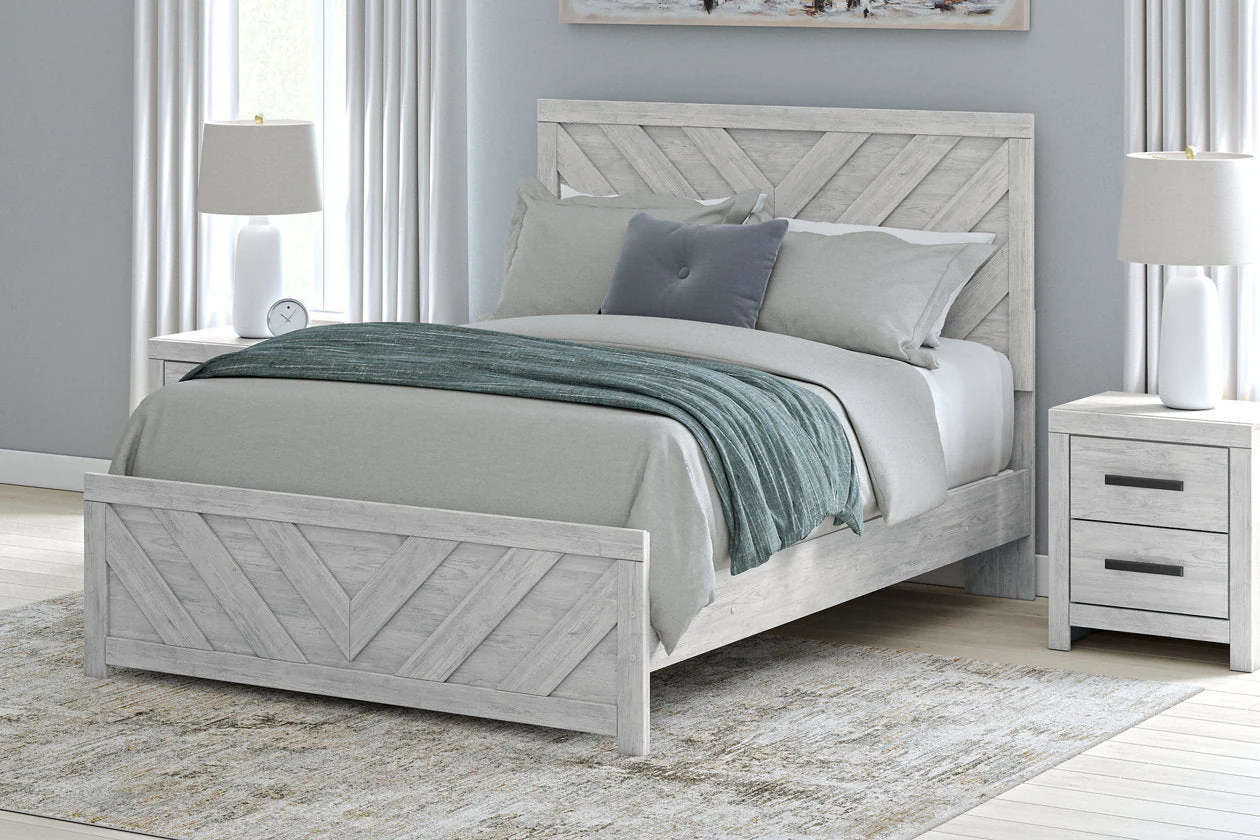 Cayboni Whitewash Panel Bedroom Set