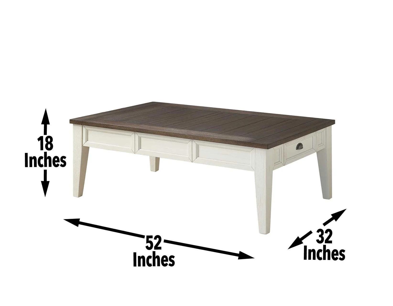 Cayla Dark Oak/White Cocktail Table - Image 2