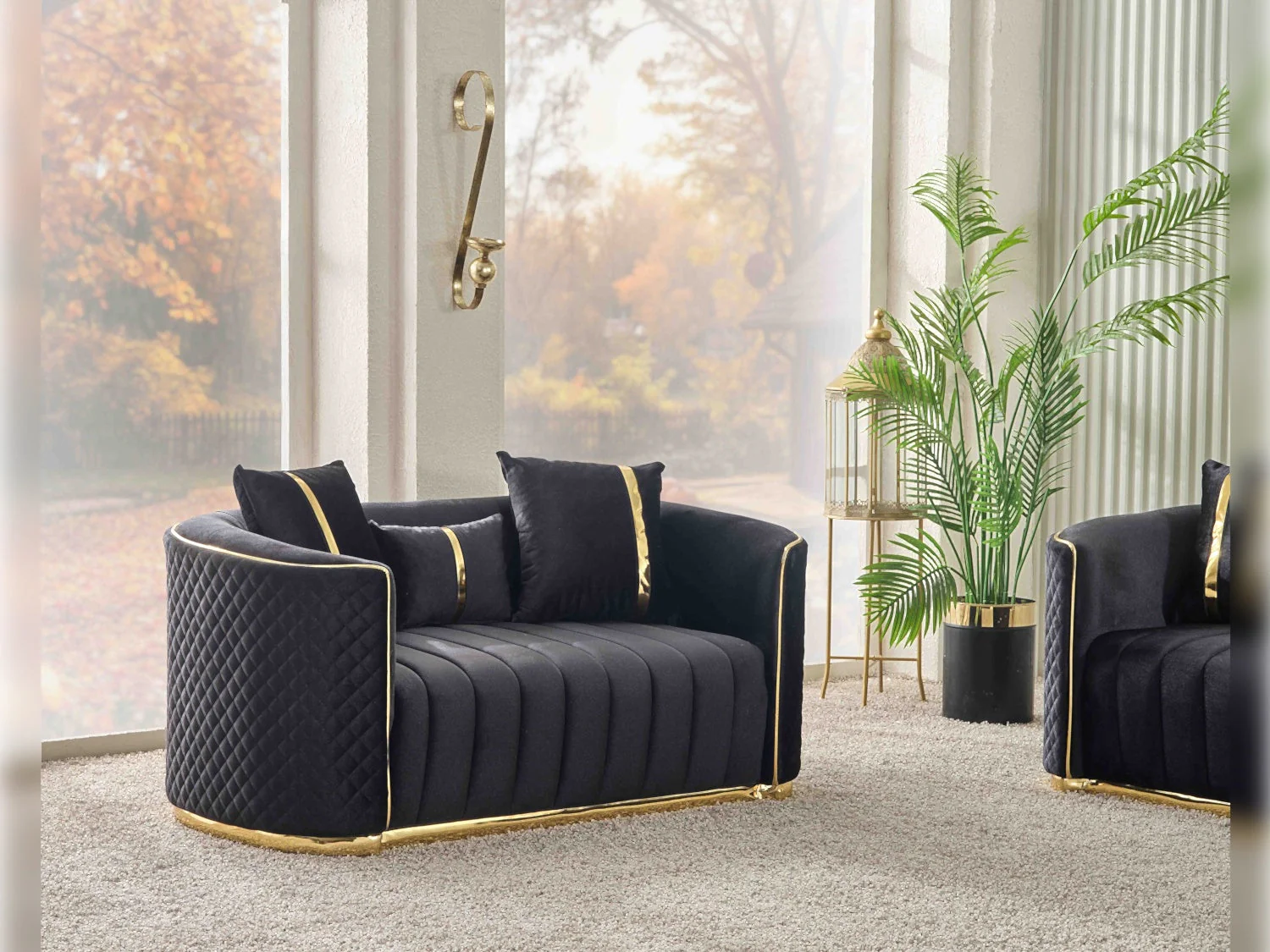 Ceko Black 3-pieces (Sofa & Loveseat & Chair) Livingroom Set - Image 10