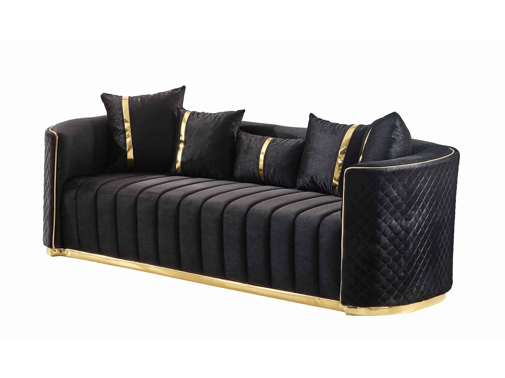 Ceko Black 3-pieces (Sofa & Loveseat & Chair) Livingroom Set - Image 4