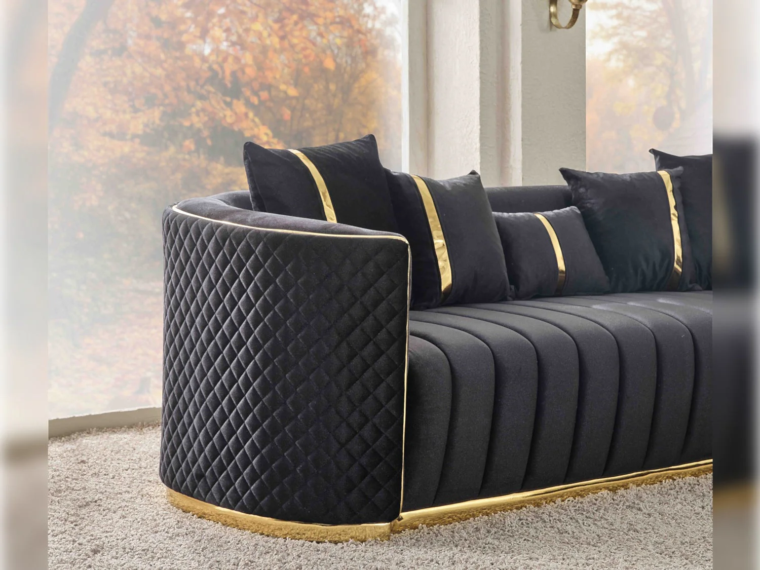 Ceko Black 3-pieces (Sofa & Loveseat & Chair) Livingroom Set - Image 7