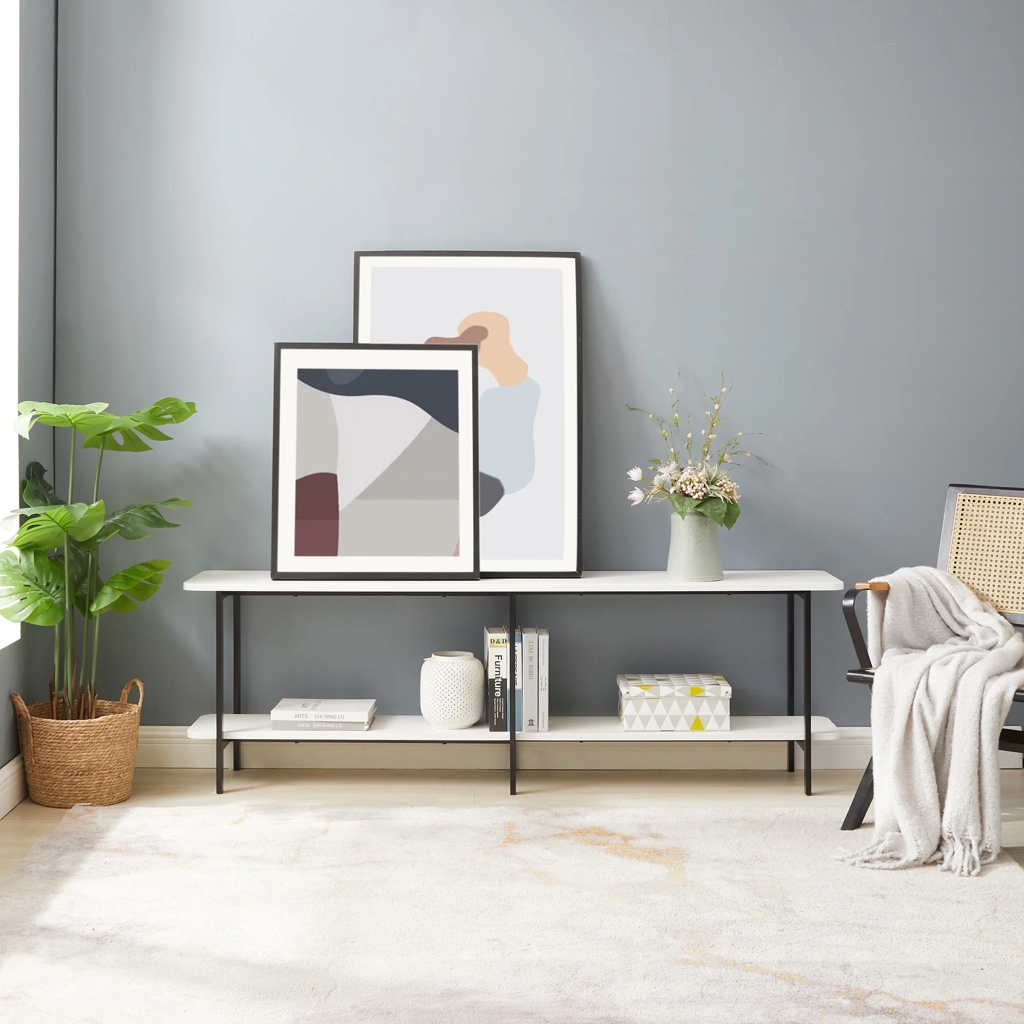 Celine Side Table Console in White - Image 5
