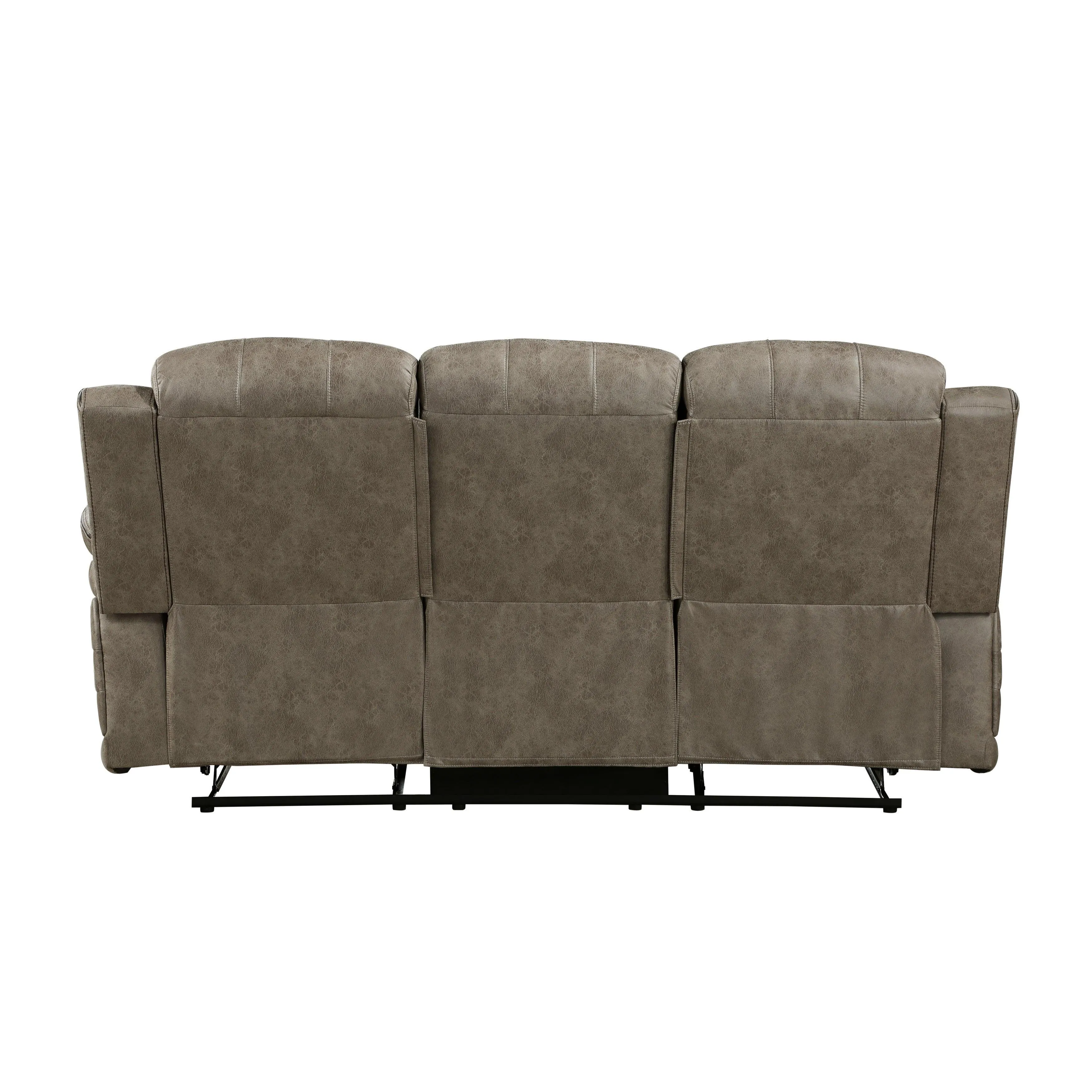 Centeroak Sandy Brown Double Reclining Sofa - Image 4