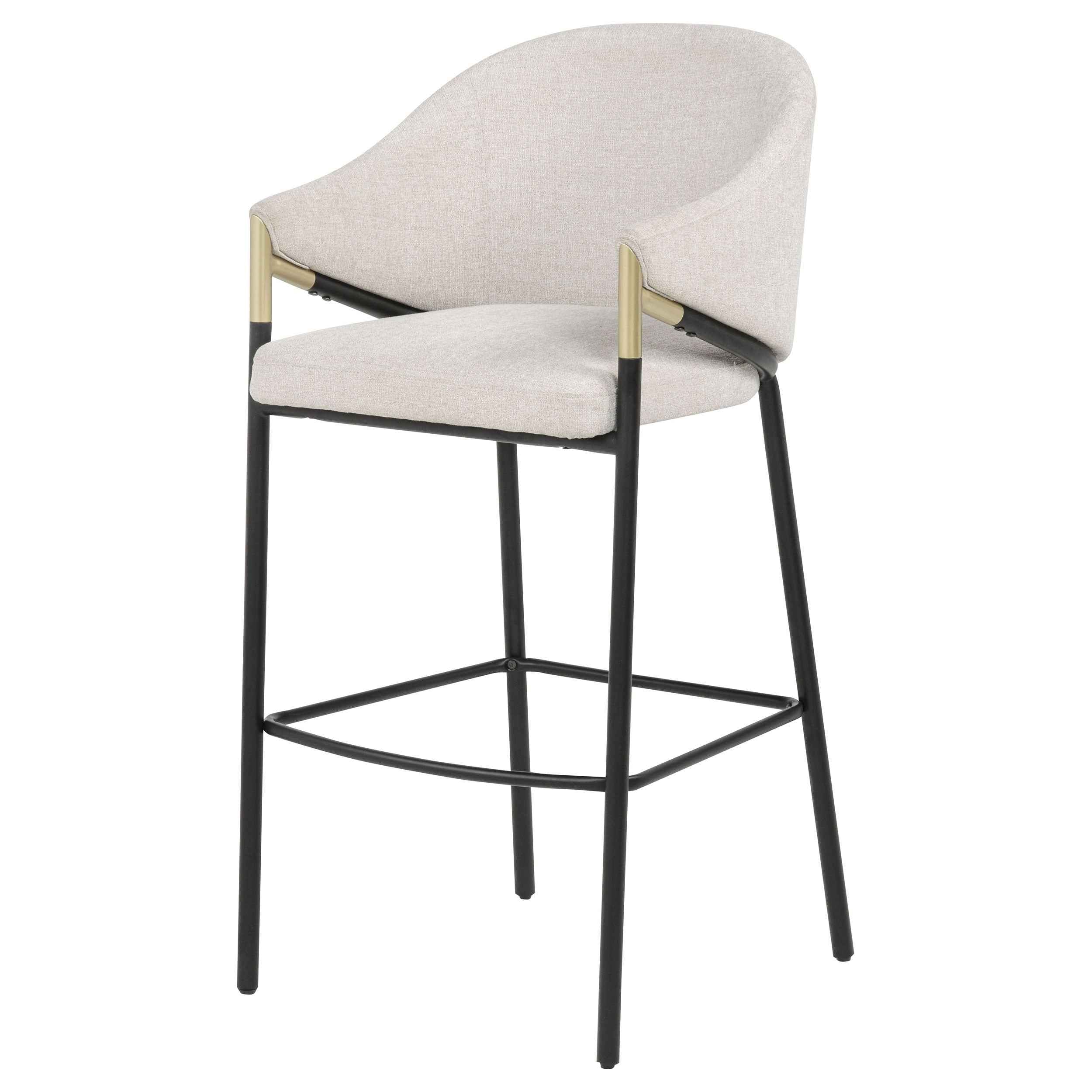 Chadwick Beige Fabric Upholstered Bar Chair (Set of 2) - Image 4