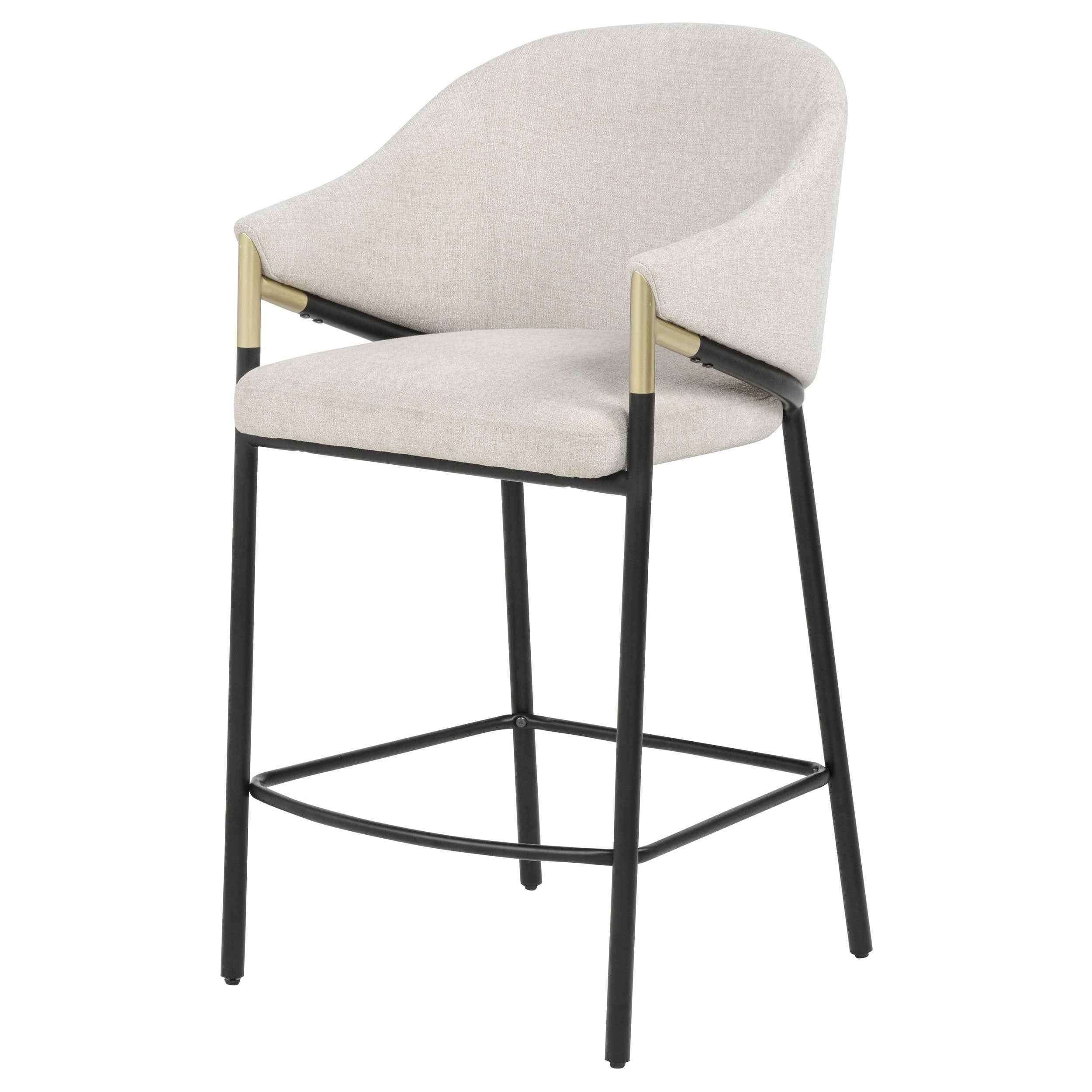 Chadwick Beige Fabric Upholstered Counter Height Chair (Set of 2) - Image 4
