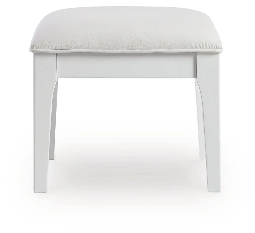 Chalanna White Vanity Stool - Image 5