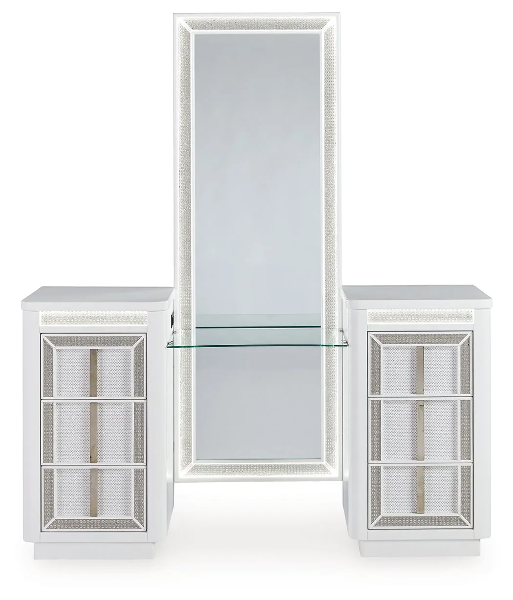 Chalanna White Vanity with Mirror - Image 3