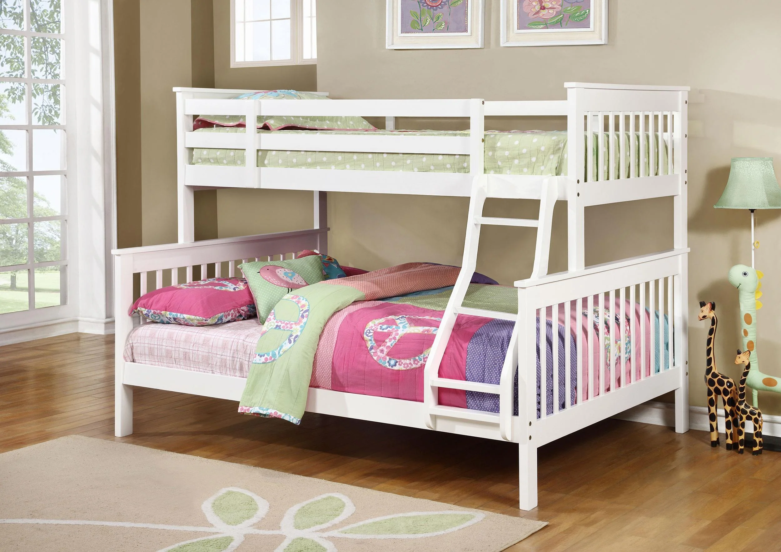 Chapman White Wood Twin Over Full Bunk Bed