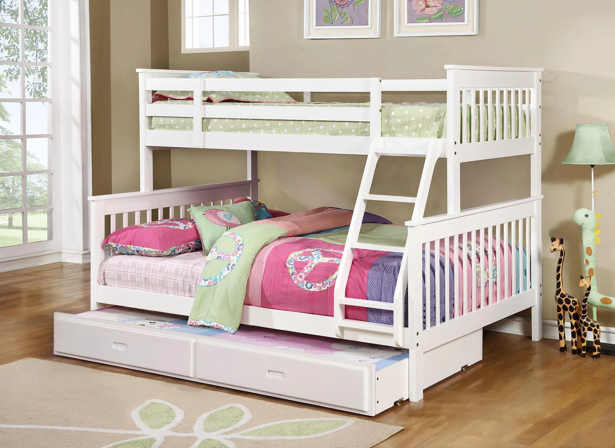 Chapman White Wood Twin Over Full Bunk Bed - Image 4