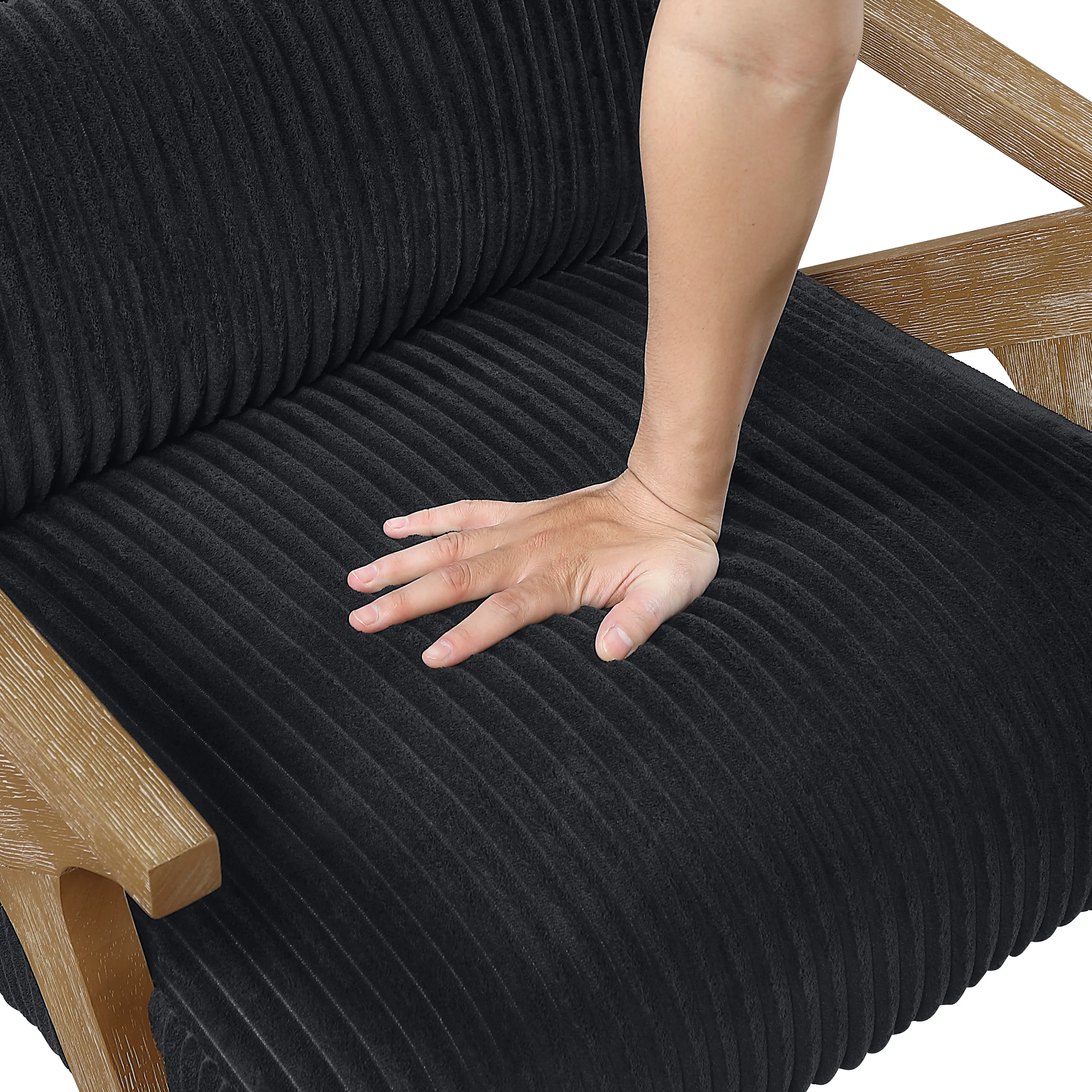 Chevron Black Accent Chair - Image 9